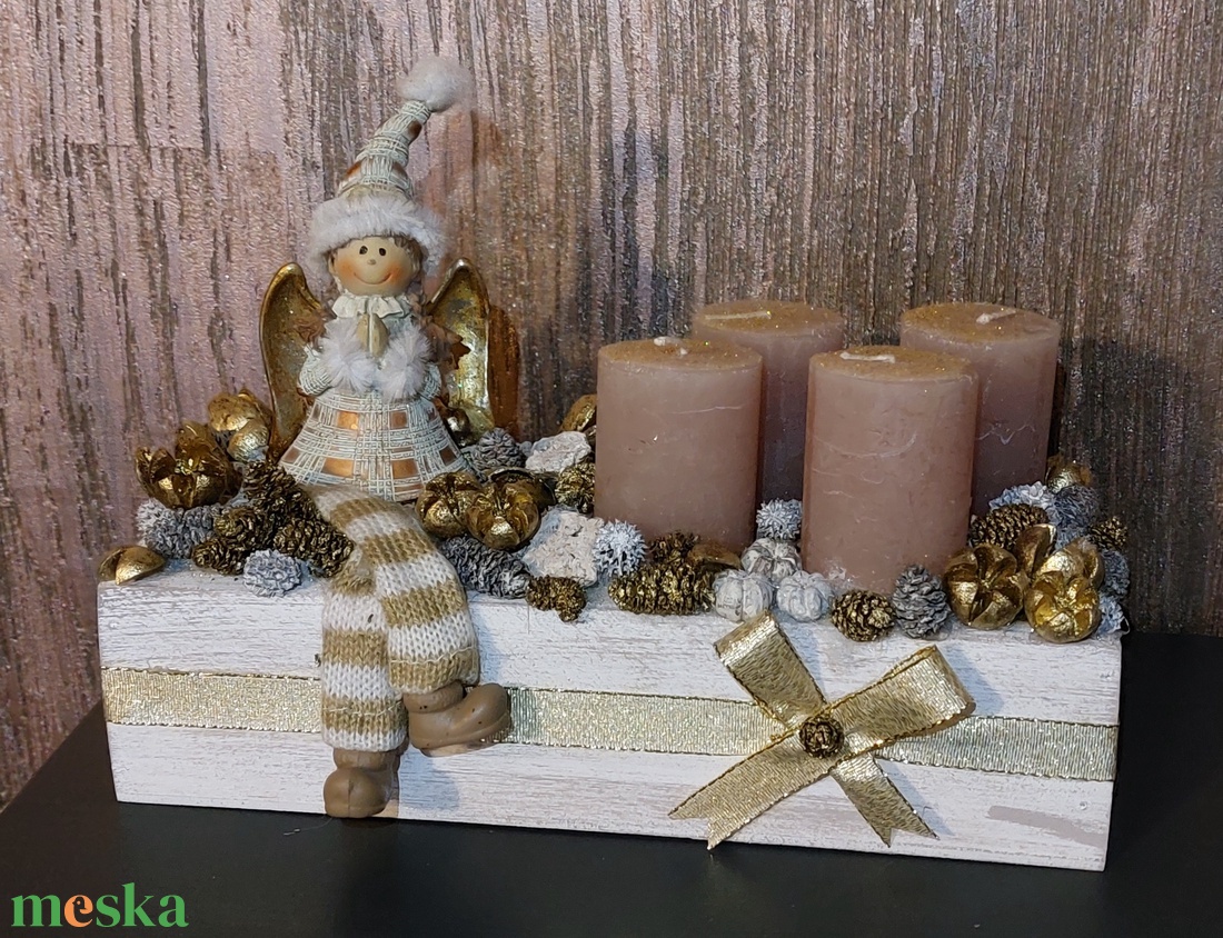 Angyalkás adventi asztaldísz - karácsony - adventi díszek - adventi gyertyadíszek és koszorúdíszek - Meska.hu Angyalkás adventi asztaldísz - karácsony - adventi díszek - adventi gyertyadíszek és koszorúdíszek - Meska.hu