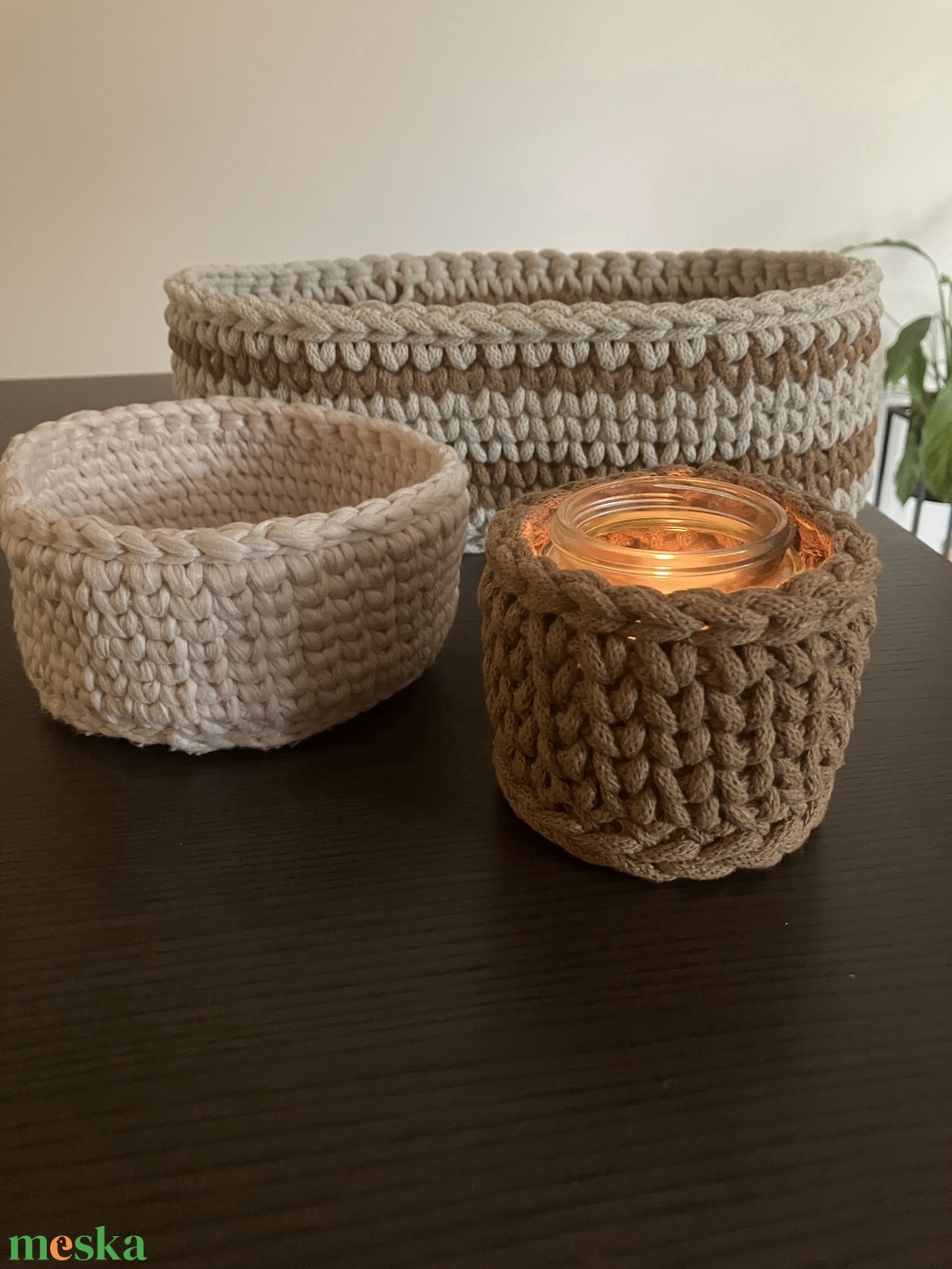 Horgolt tároló - otthon & életmód - tárolás & rendszerezés - tárolókosár - Meska.hu