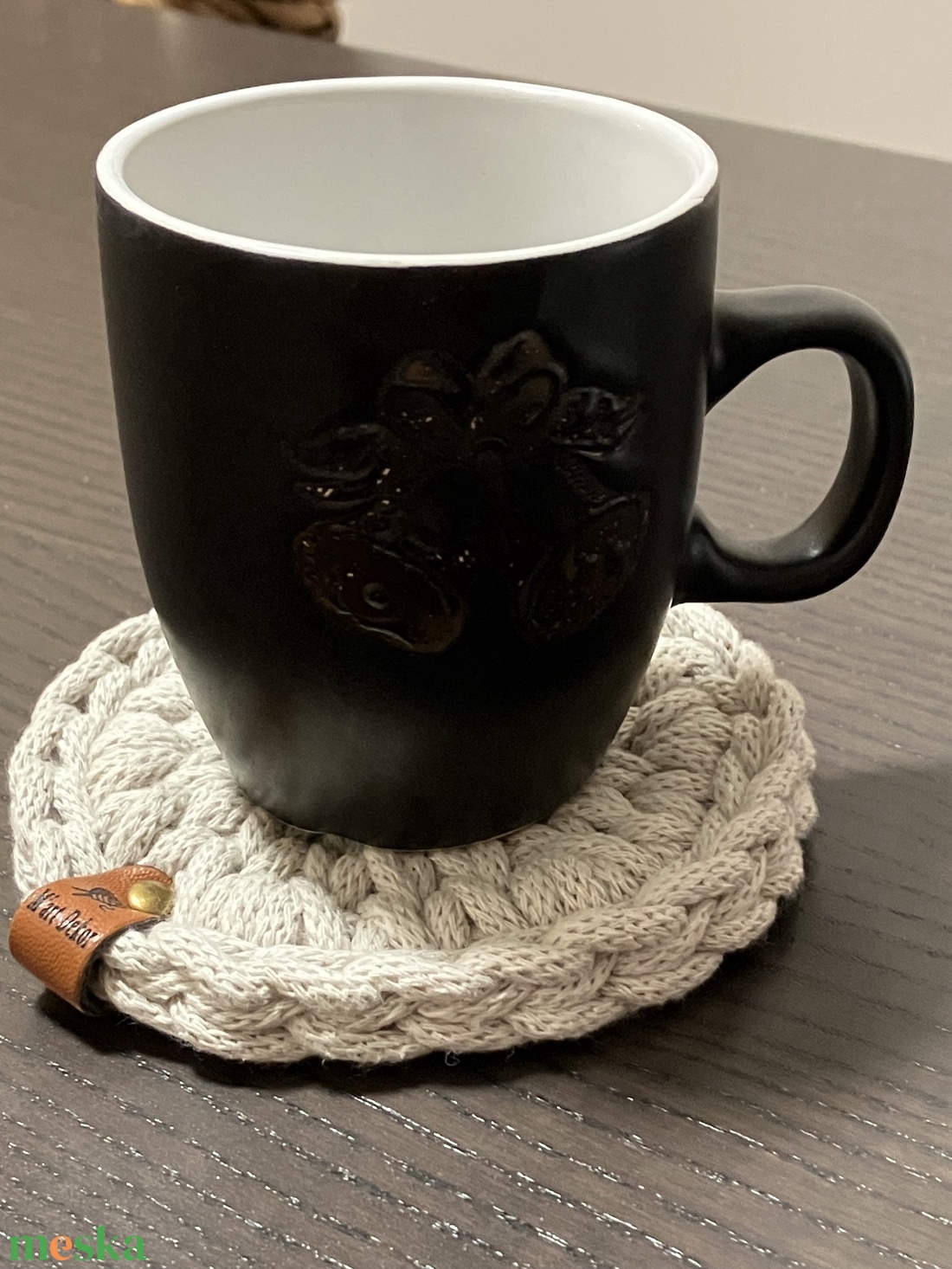 Horgolt poháralátét tartóval - otthon & életmód - konyhafelszerelés, tálalás - tálalás - tányér- és poháralátét - Meska.hu