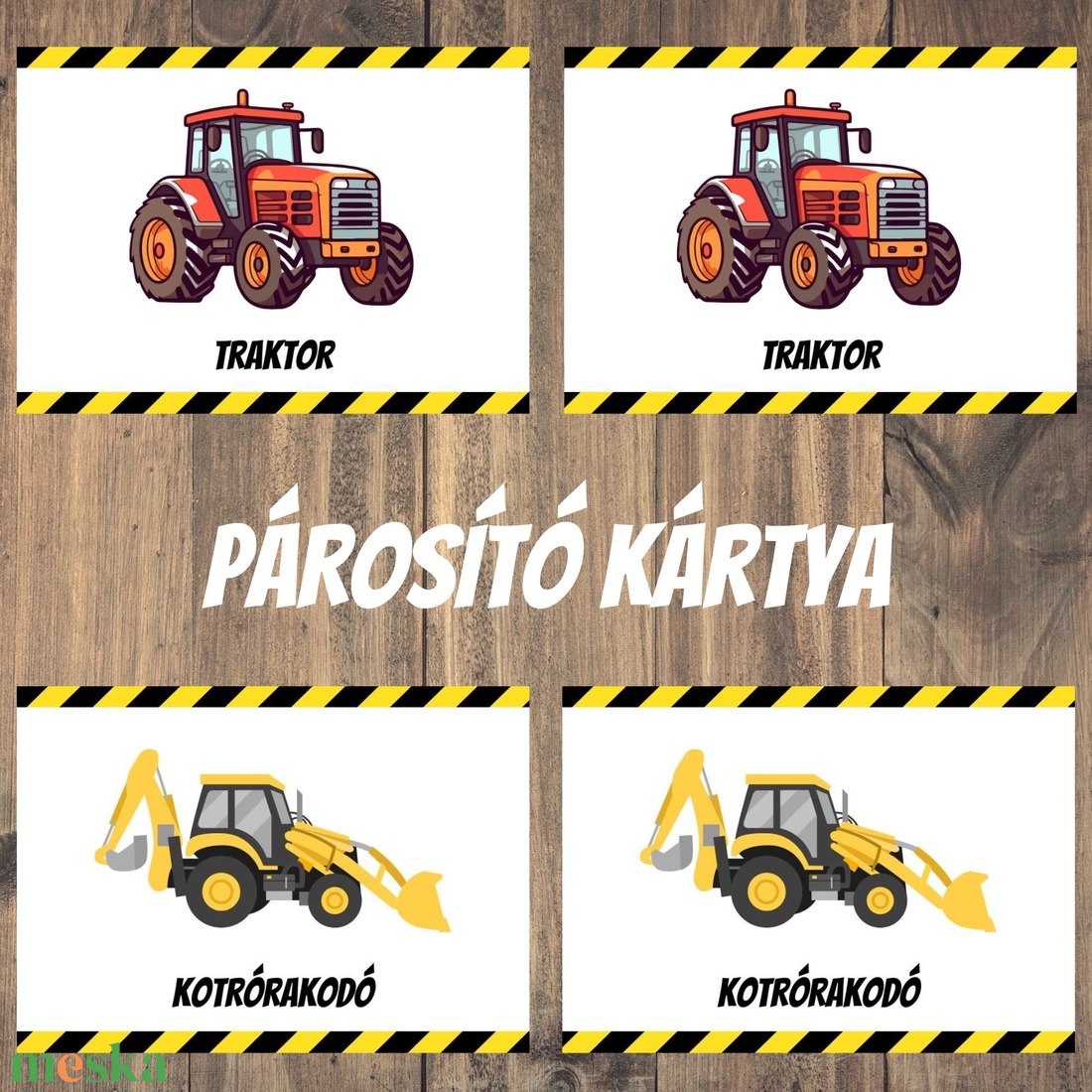 Munkagépes párosító kártya  - játék & sport - táblajáték és kártyajáték - kártya - Meska.hu