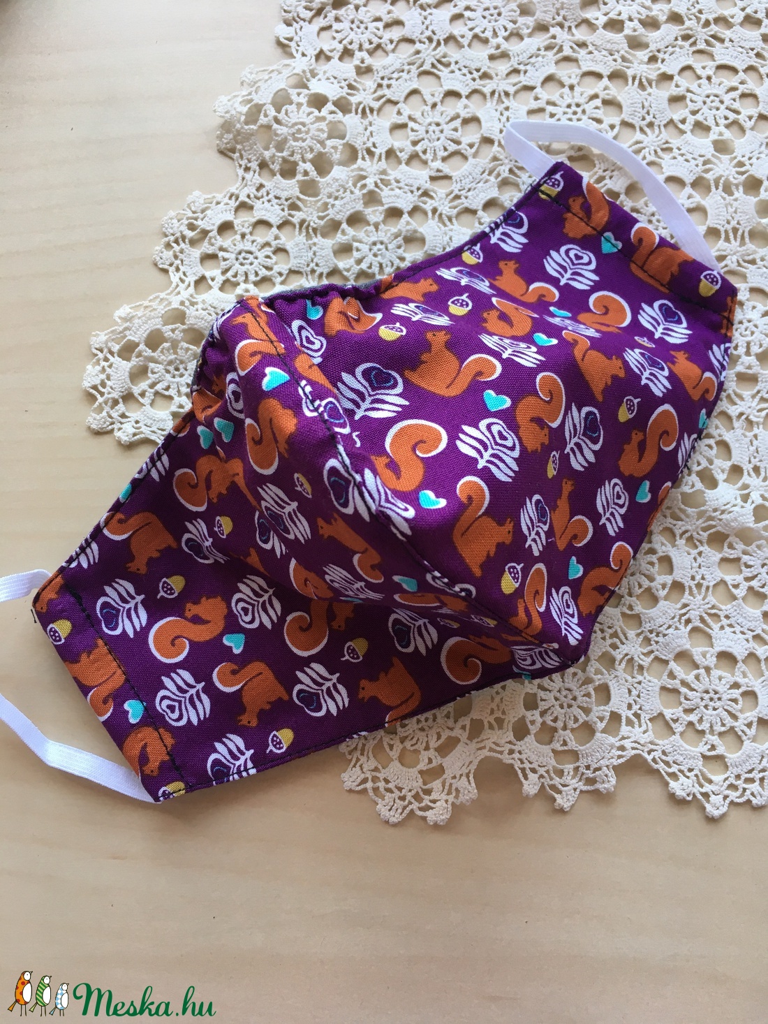 Lila mókusos maszk, női gumis orrú arcmaszk, designer textil maszk - női - női - Meska.hu Lila mókusos maszk, női gumis orrú arcmaszk, designer textil maszk - női - női - Meska.hu