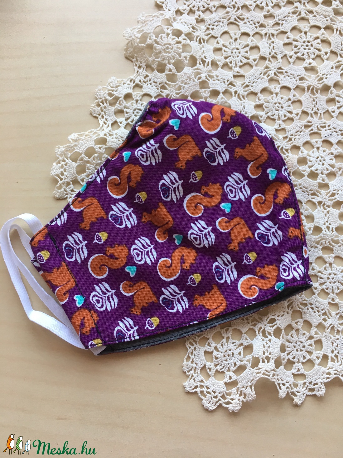 Lila mókusos maszk, női gumis orrú arcmaszk, designer textil maszk - női - női - Meska.hu Lila mókusos maszk, női gumis orrú arcmaszk, designer textil maszk - női - női - Meska.hu