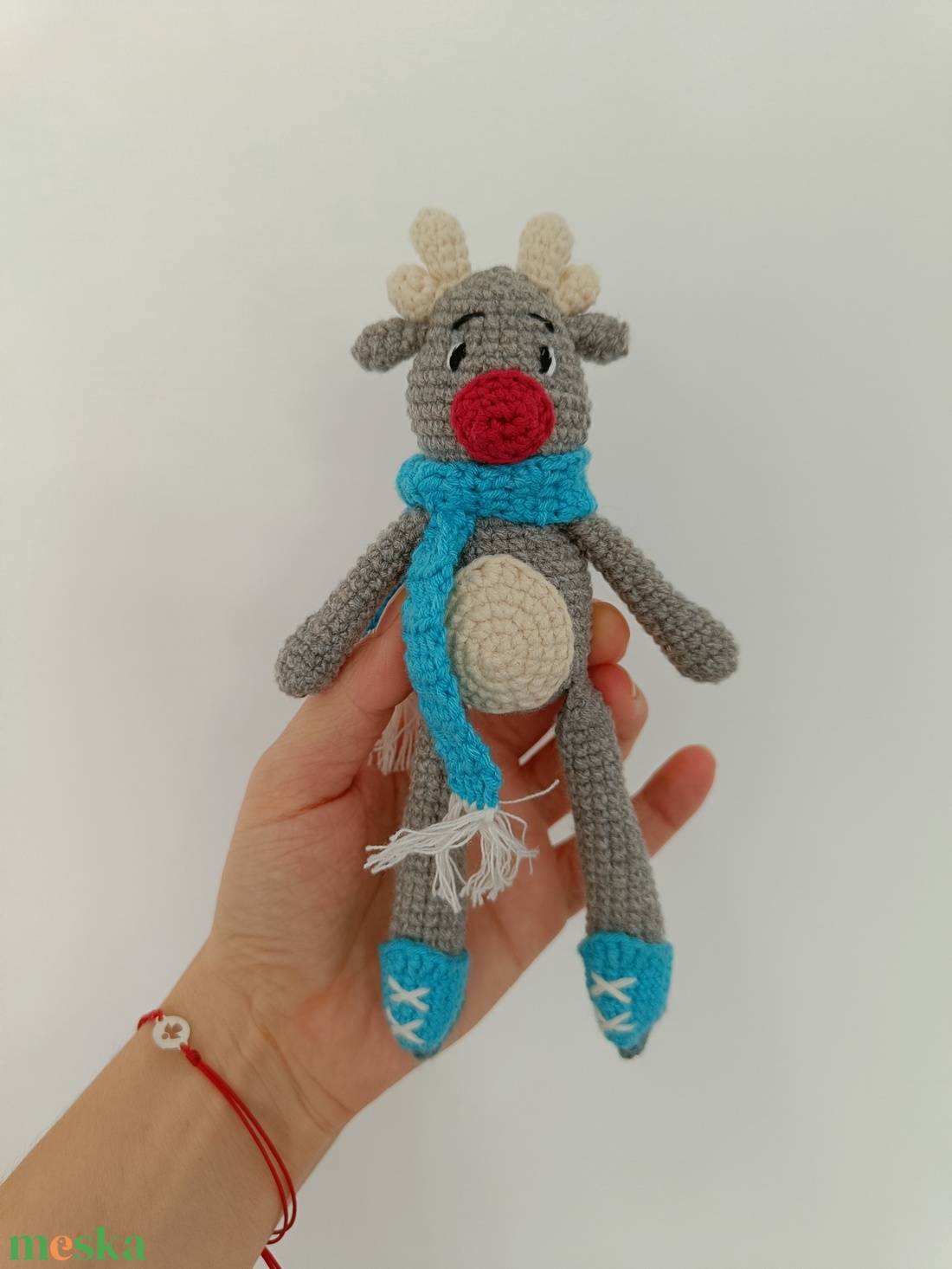 Rudolf rénszarvas horgolt egyedi ajándék - karácsony - mikulás - mikulás ajándékok - Meska.hu