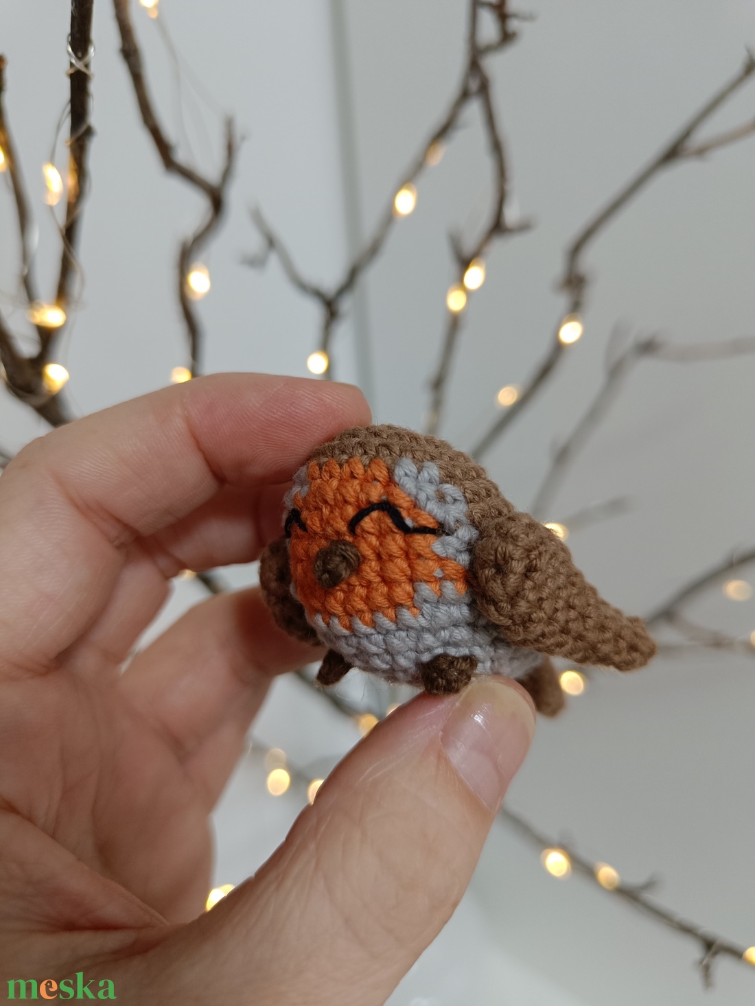 Horgolt kis vörösbegy - játék & sport - plüssállat & játékfigura - madár - Meska.hu