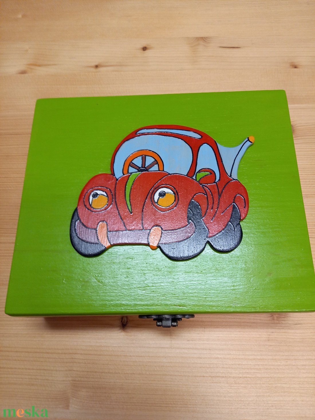 AUTÓS KINCSES FA DOBOZ - otthon & életmód - dekoráció - asztal és polc dekoráció - díszdoboz - Meska.hu