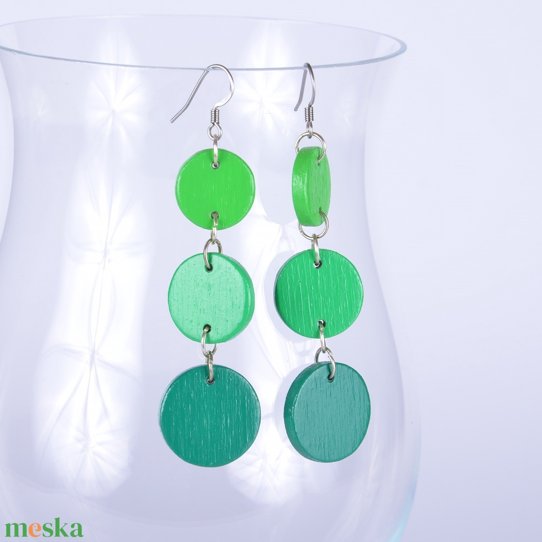 ZÖLD FA FÜLBEVALÓ - ékszer - fülbevaló - lógó fülbevaló - Meska.hu