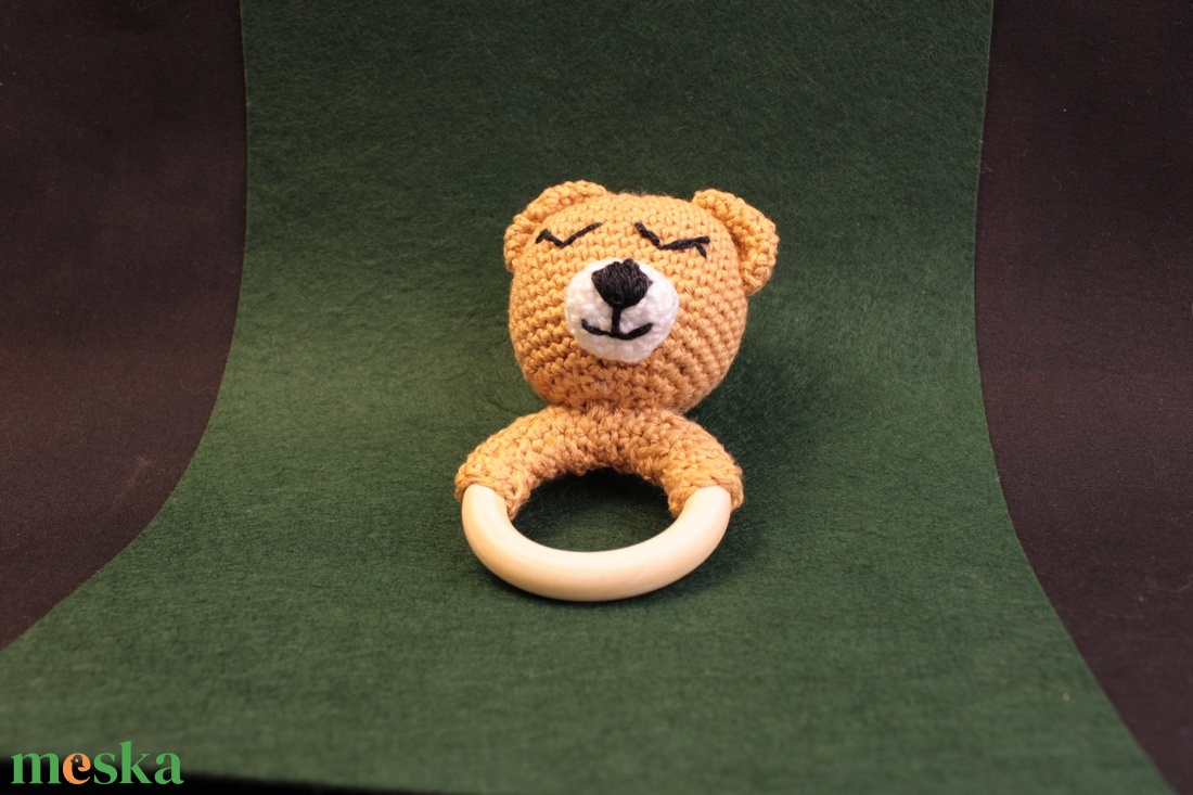 Maci csörgő amigurumi - játék & sport - 3 éves kor alattiaknak - csörgő - Meska.hu