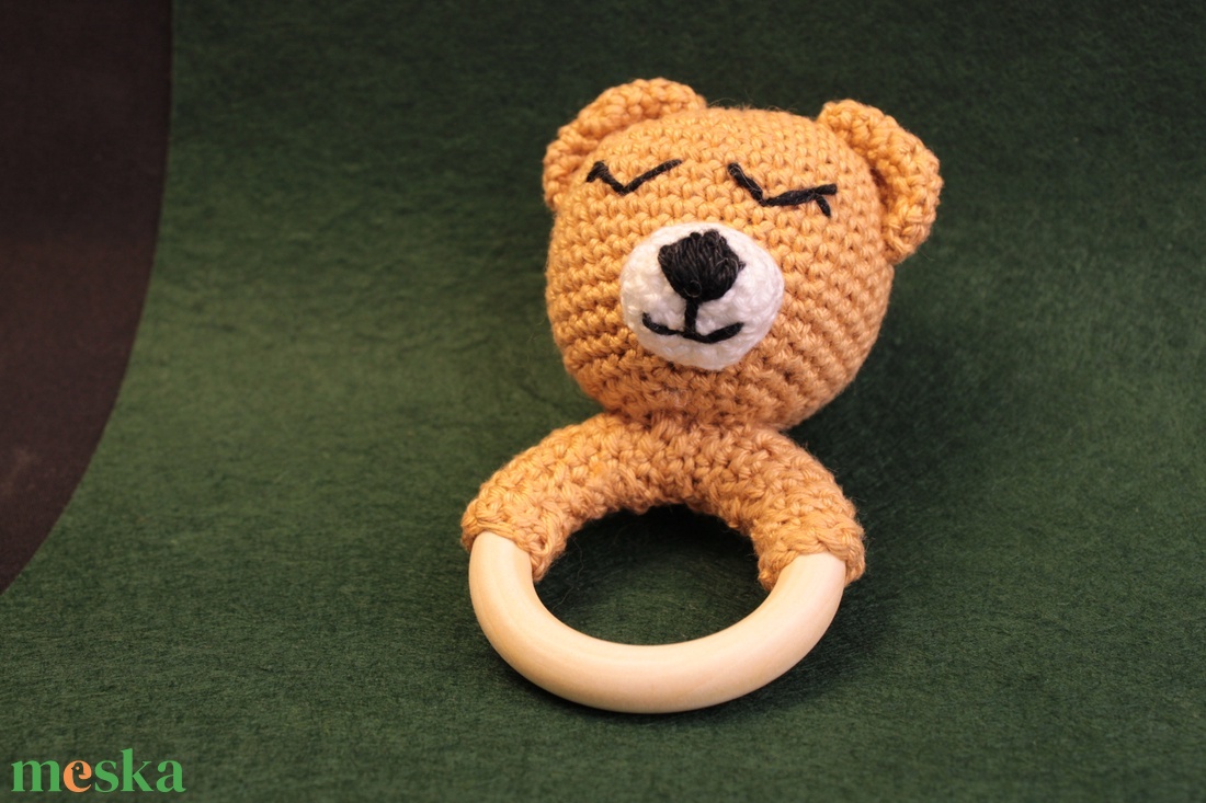 Maci csörgő amigurumi - játék & sport - 3 éves kor alattiaknak - csörgő - Meska.hu