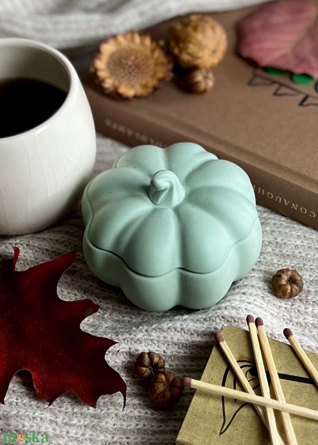 Tök gyertya tégely - otthon & életmód - gyertya, illat, aroma - gyertya - Meska.hu