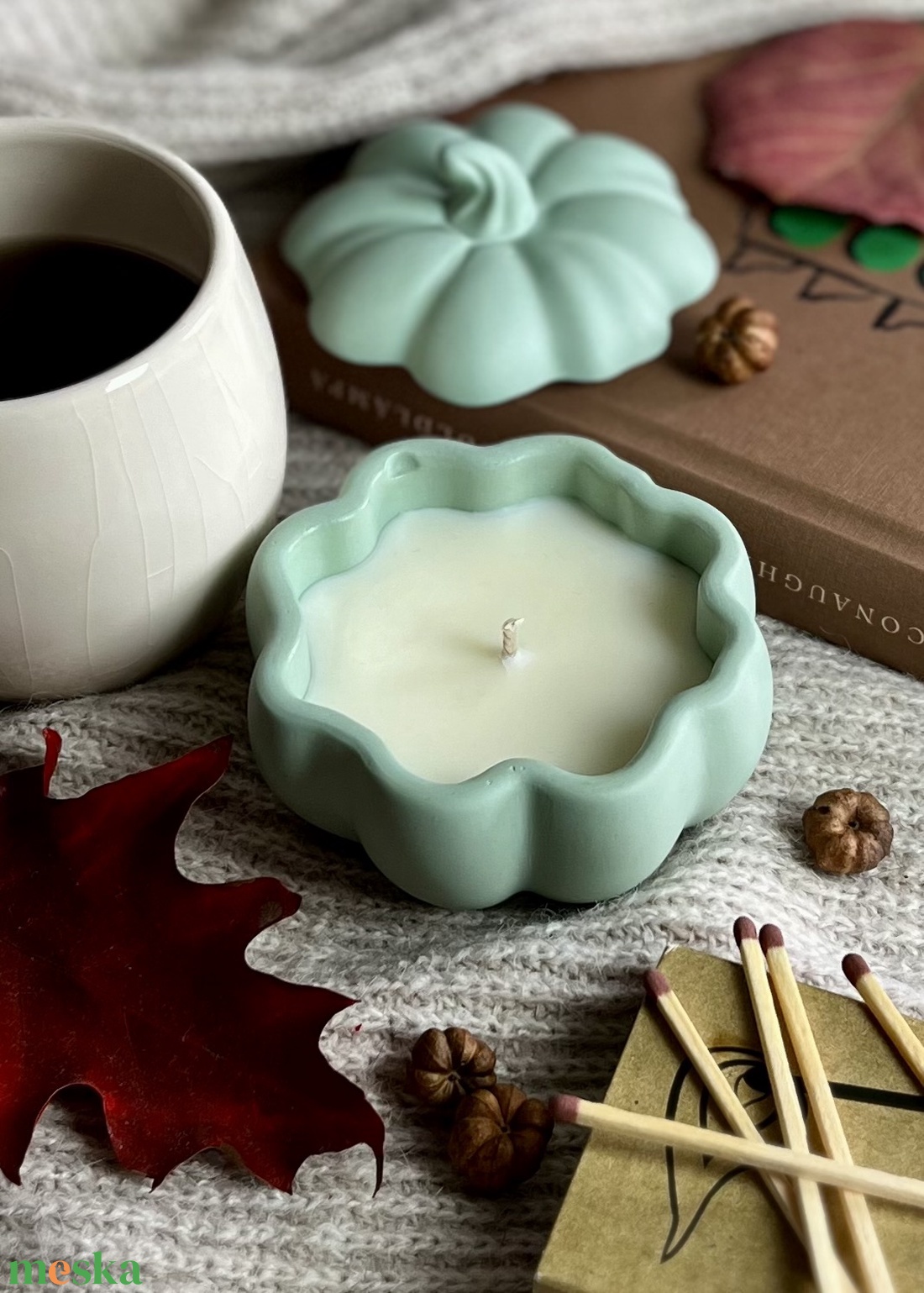 Tök gyertya tégely szójagyertyával - otthon & életmód - gyertya, illat, aroma - gyertya - Meska.hu