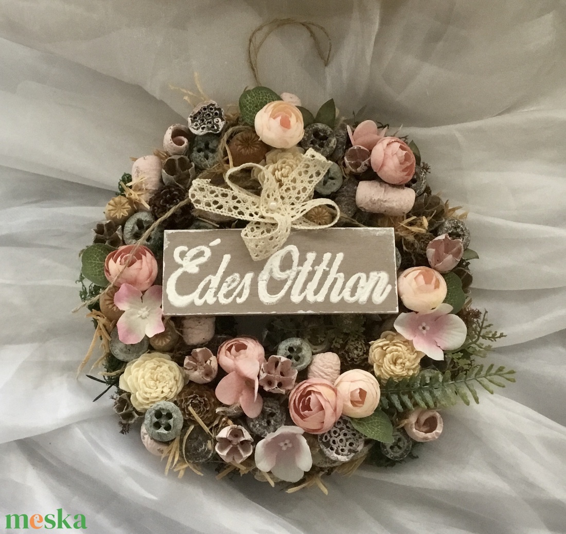 �OTTHON-Terméskopogtató-Tavaszi-Nyári Ajtódísz,Koszorú- - otthon & életmód - dekoráció - ajtó- és ablak dekoráció - ajtódísz & kopogtató - Meska.hu