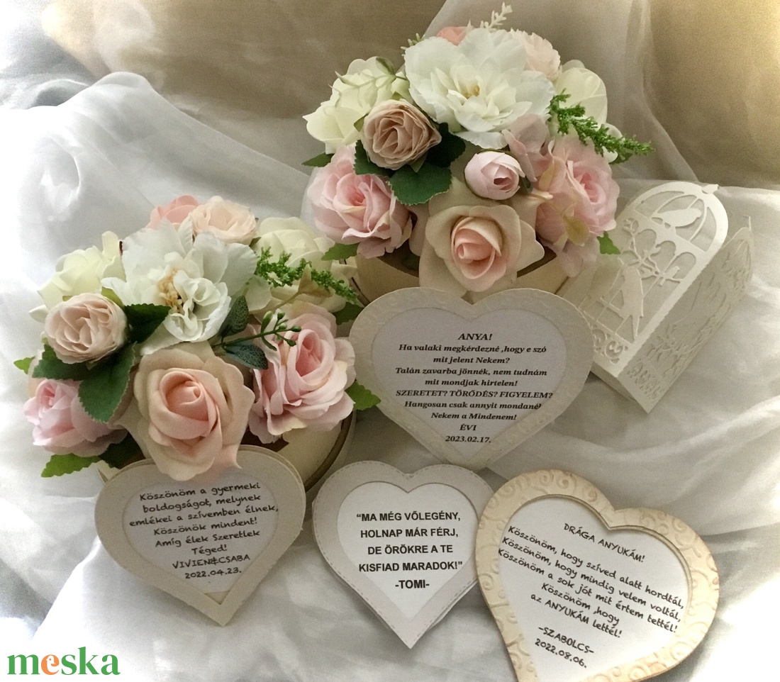 -KÖSZÖNÖM ANYA-Szülőköszöntő Virág Box,Doboz Szett-Esküvőre- - esküvő - emlék & ajándék - szülőköszöntő ajándék - Meska.hu