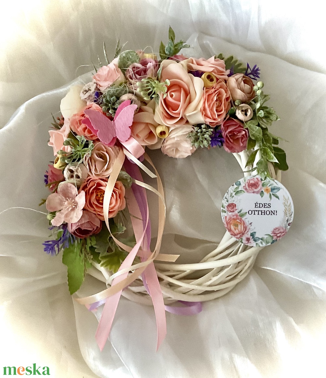 �ÉDES OTTHON -Tavaszi-Nyári Ajtódísz-Koszorú-Kopogtató- - otthon & életmód - dekoráció - ajtó- és ablak dekoráció - ajtódísz & kopogtató - Meska.hu