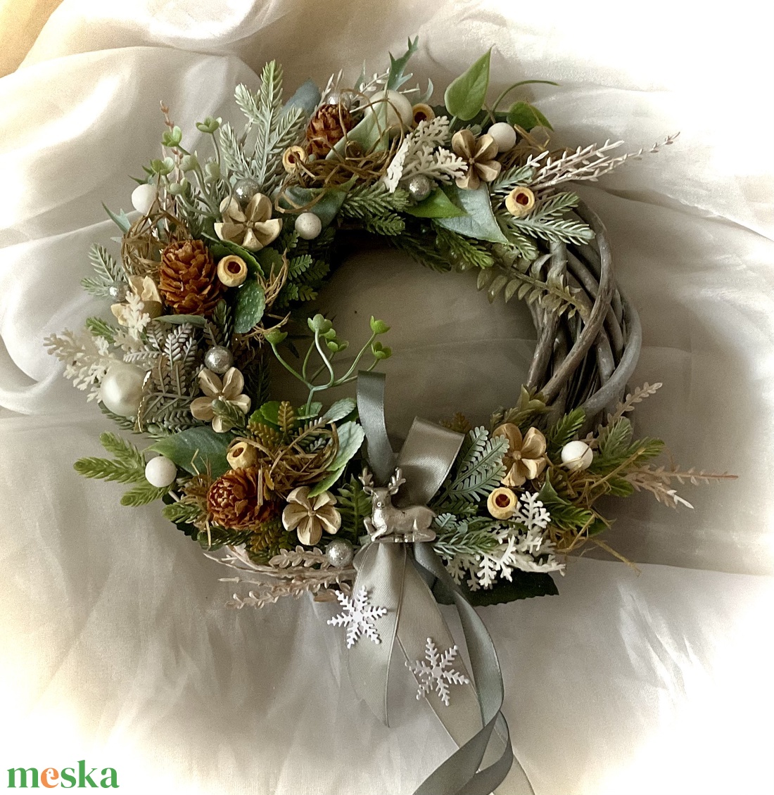 TÉLI ERDŐ-Téli-Karácsonyi Ajtódísz-Téli Koszorú-Kopogtató- - karácsony - karácsonyi lakásdekoráció - karácsonyi ajtódíszek - Meska.hu