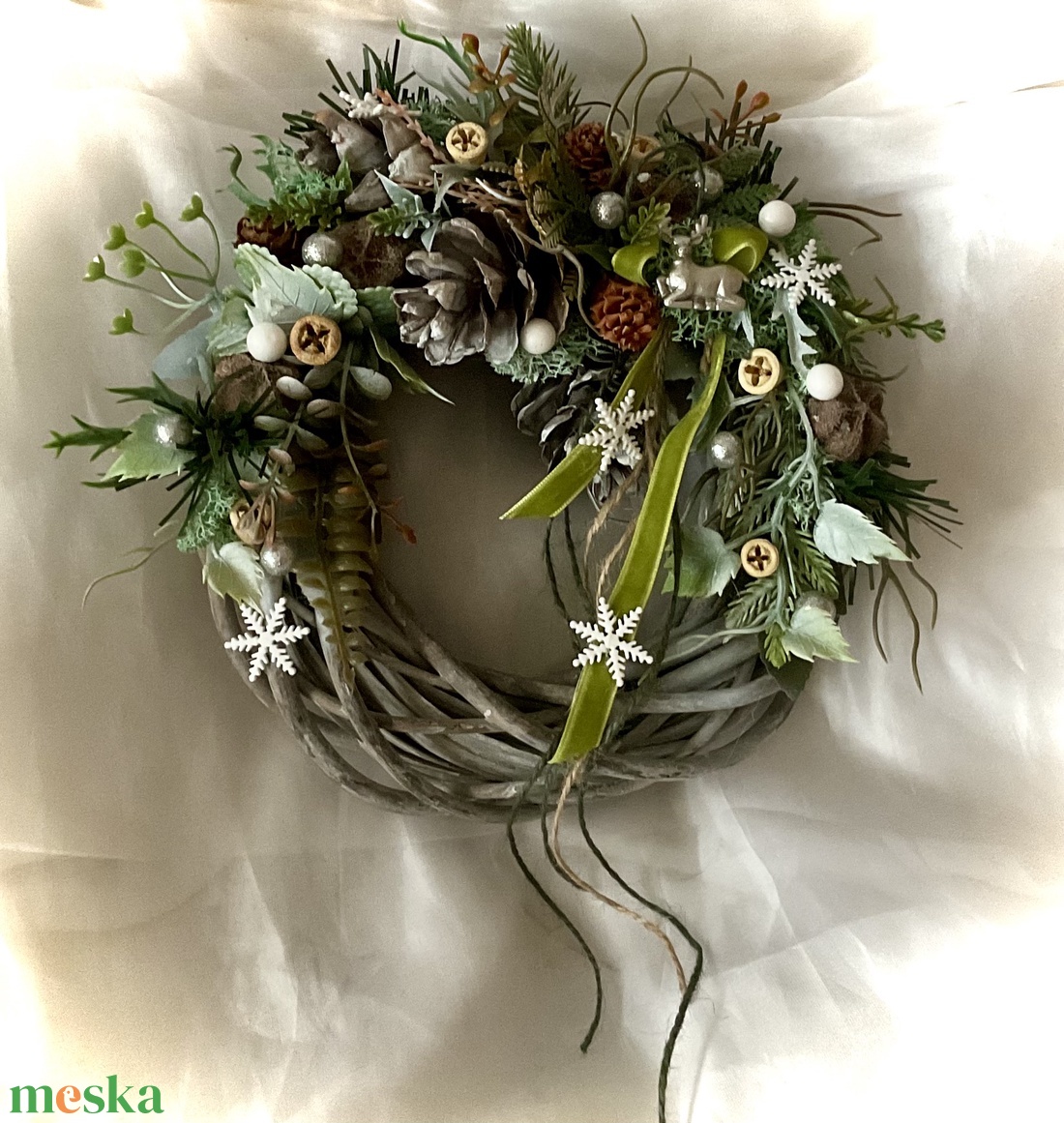 �TÉLI ERDŐ-Téli-Karácsonyi Ajtódísz-Téli Koszorú-Kopogtató- - karácsony - karácsonyi lakásdekoráció - karácsonyi ajtódíszek - Meska.hu