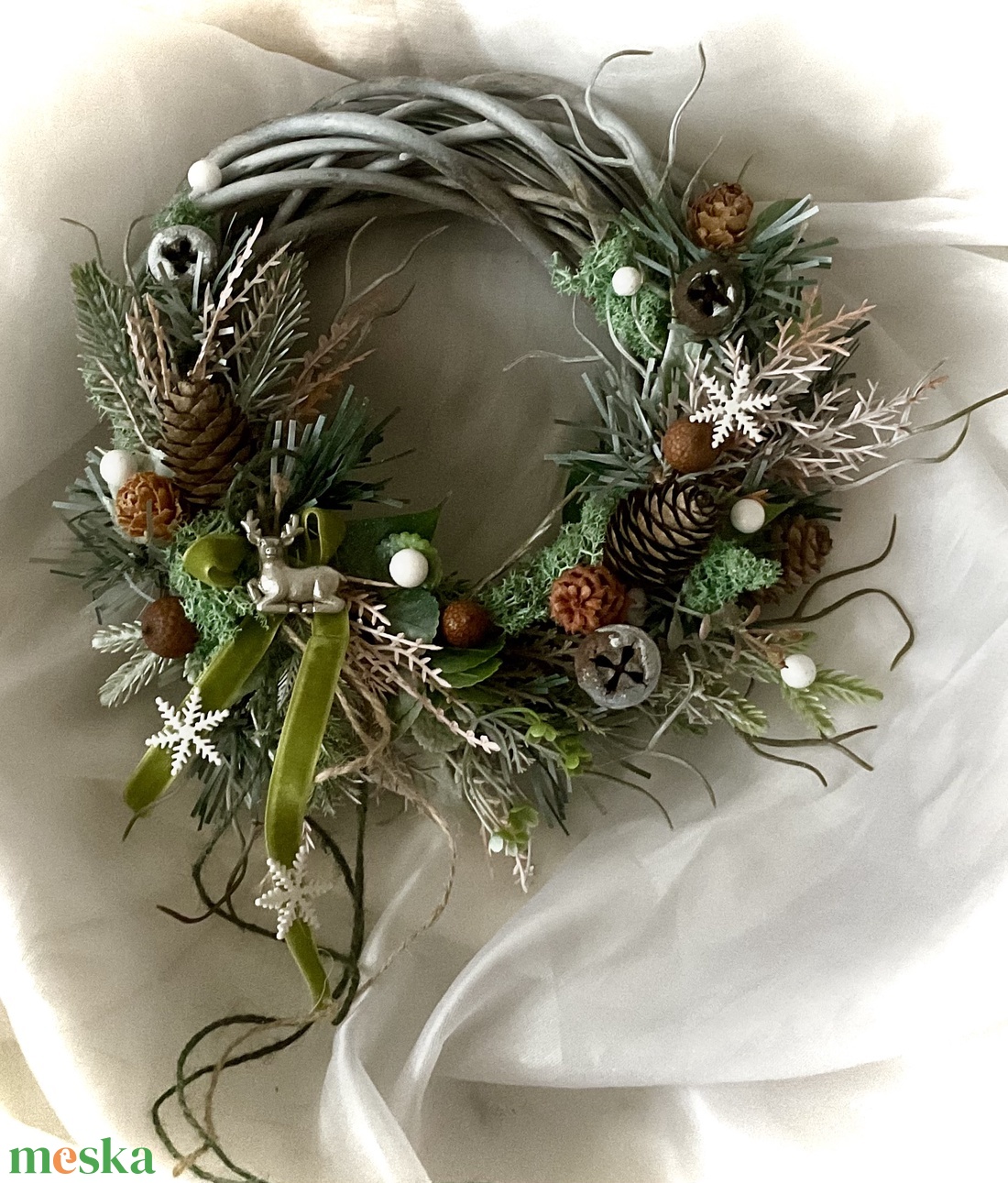 TÉLI ERDŐ-Téli-Karácsonyi Ajtódísz-Téli Koszorú-Kopogtató- - karácsony - karácsonyi lakásdekoráció - karácsonyi ajtódíszek - Meska.hu