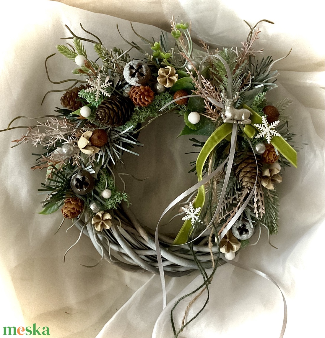 �TÉLI ERDŐ-Téli-Karácsonyi Ajtódísz-Téli Koszorú-Kopogtató- - karácsony - karácsonyi lakásdekoráció - karácsonyi ajtódíszek - Meska.hu