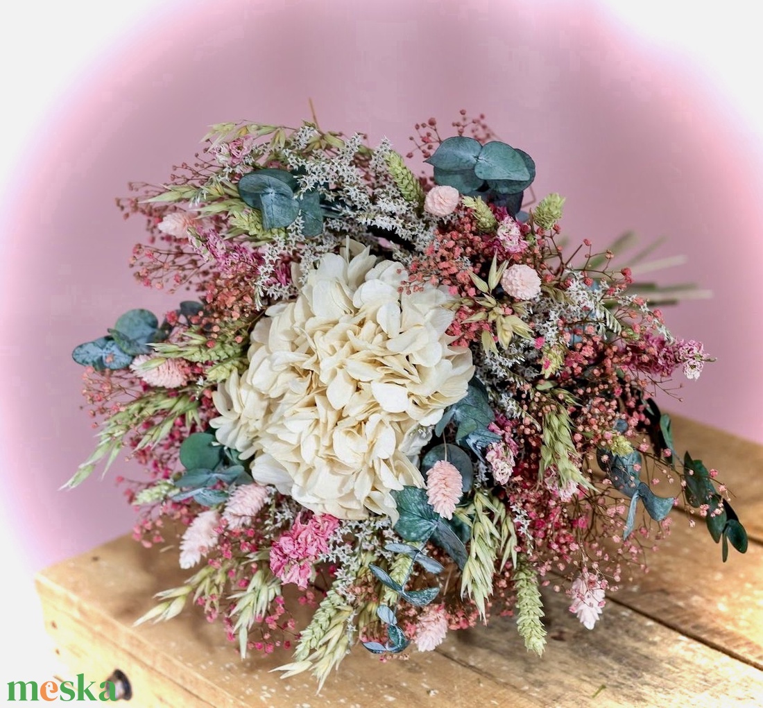 �BOHO-FLOWERS-Menyasszonyi Csokor-Szárazvirág Csokor- - esküvő - menyasszonyi- és dobócsokor - Meska.hu