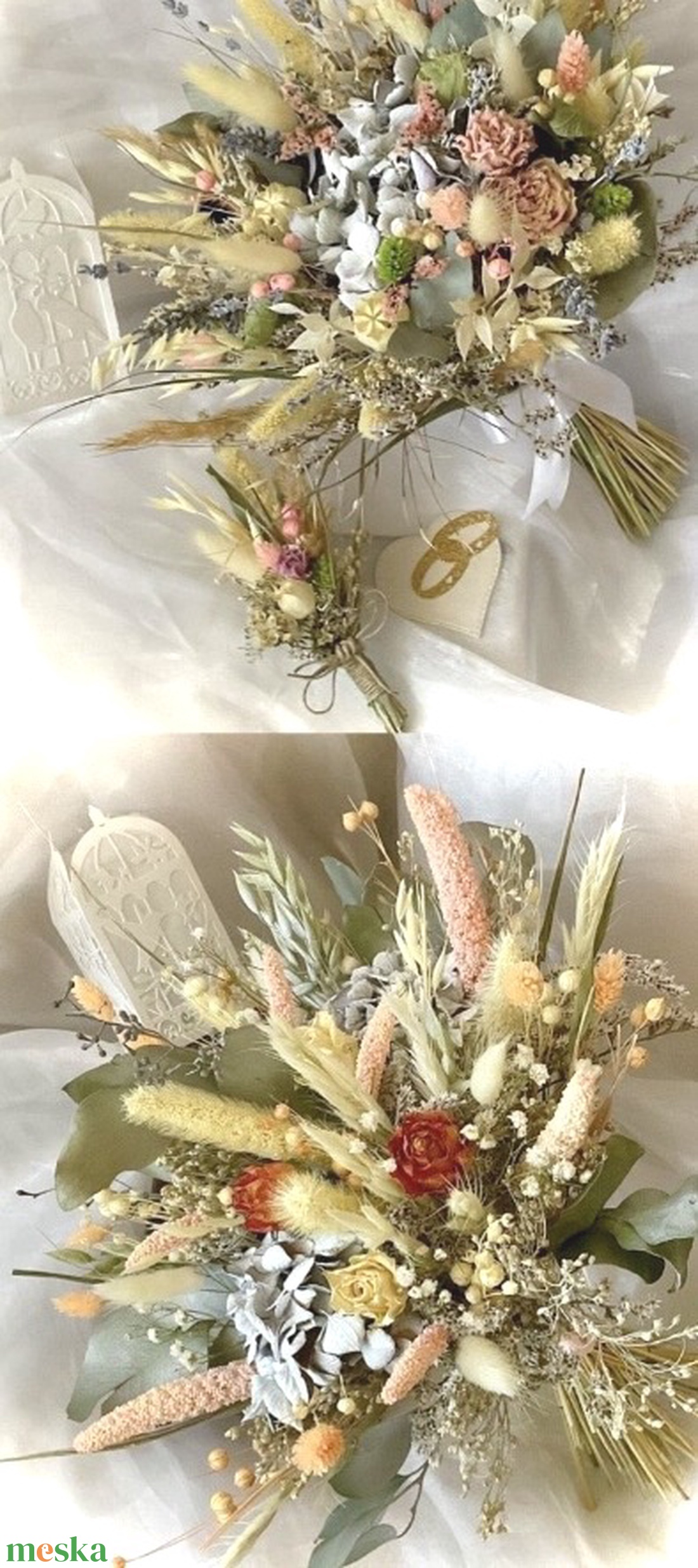 �BOHO-FLOWERS-Menyasszonyi Csokor-Szárazvirág Csokor- - esküvő - menyasszonyi- és dobócsokor - Meska.hu