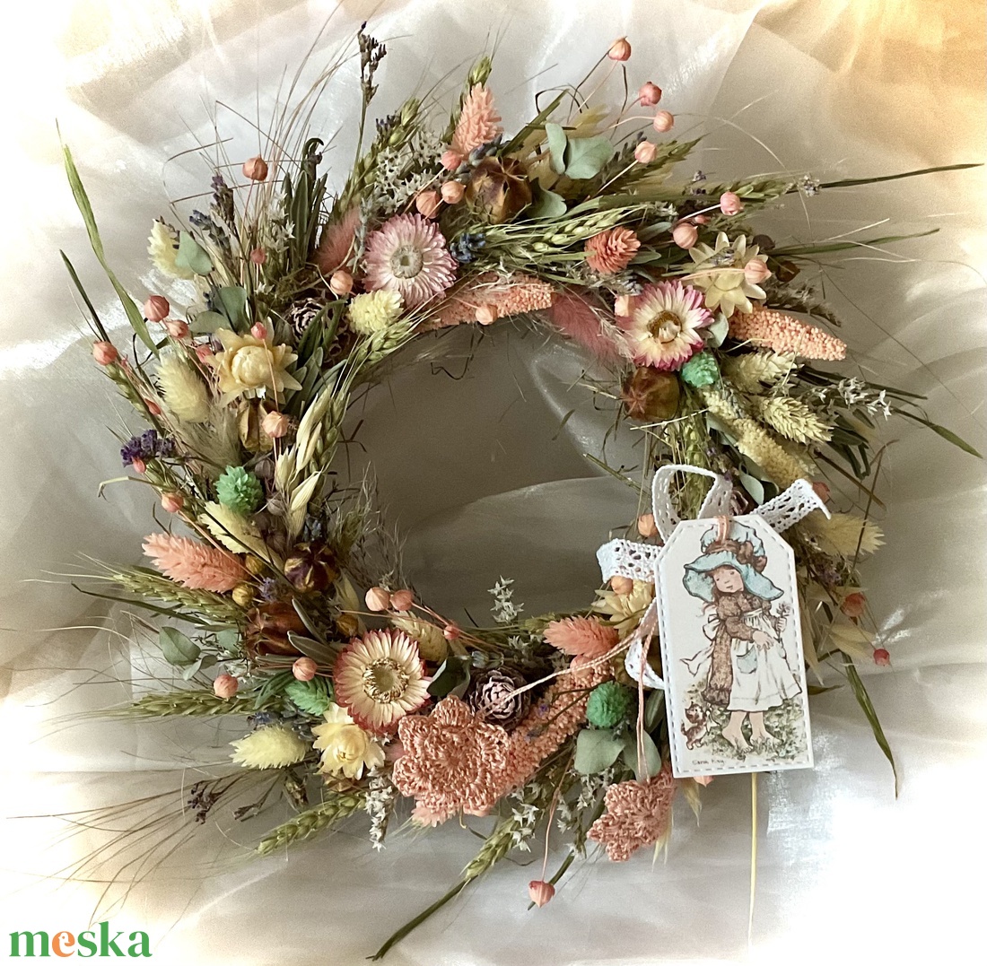 �VADVIRÁGOK-Szárazvirág Koszorú-Szárazvirág Kopogtató-Ajtódísz- - otthon & életmód - dekoráció - ajtó- és ablak dekoráció - ajtódísz & kopogtató - Meska.hu