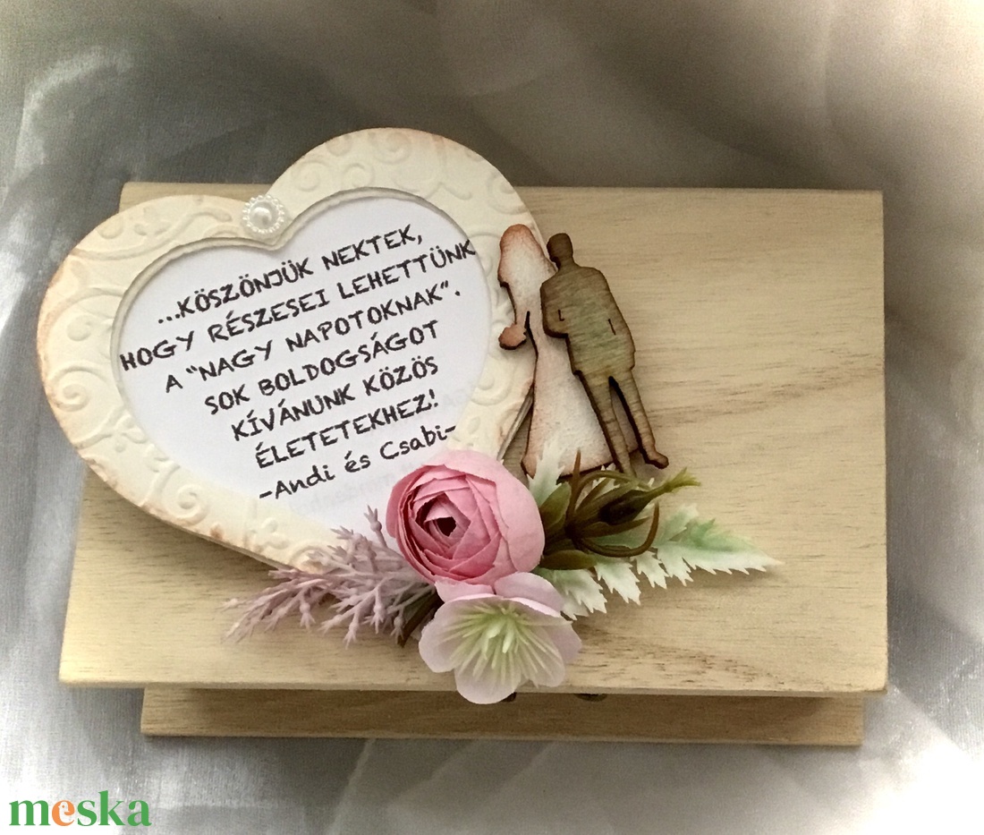WEDDING BOX-Esküvői Pénzátadó Fadobozka-Nászajándék- - esküvő - emlék & ajándék - nászajándék - Meska.hu