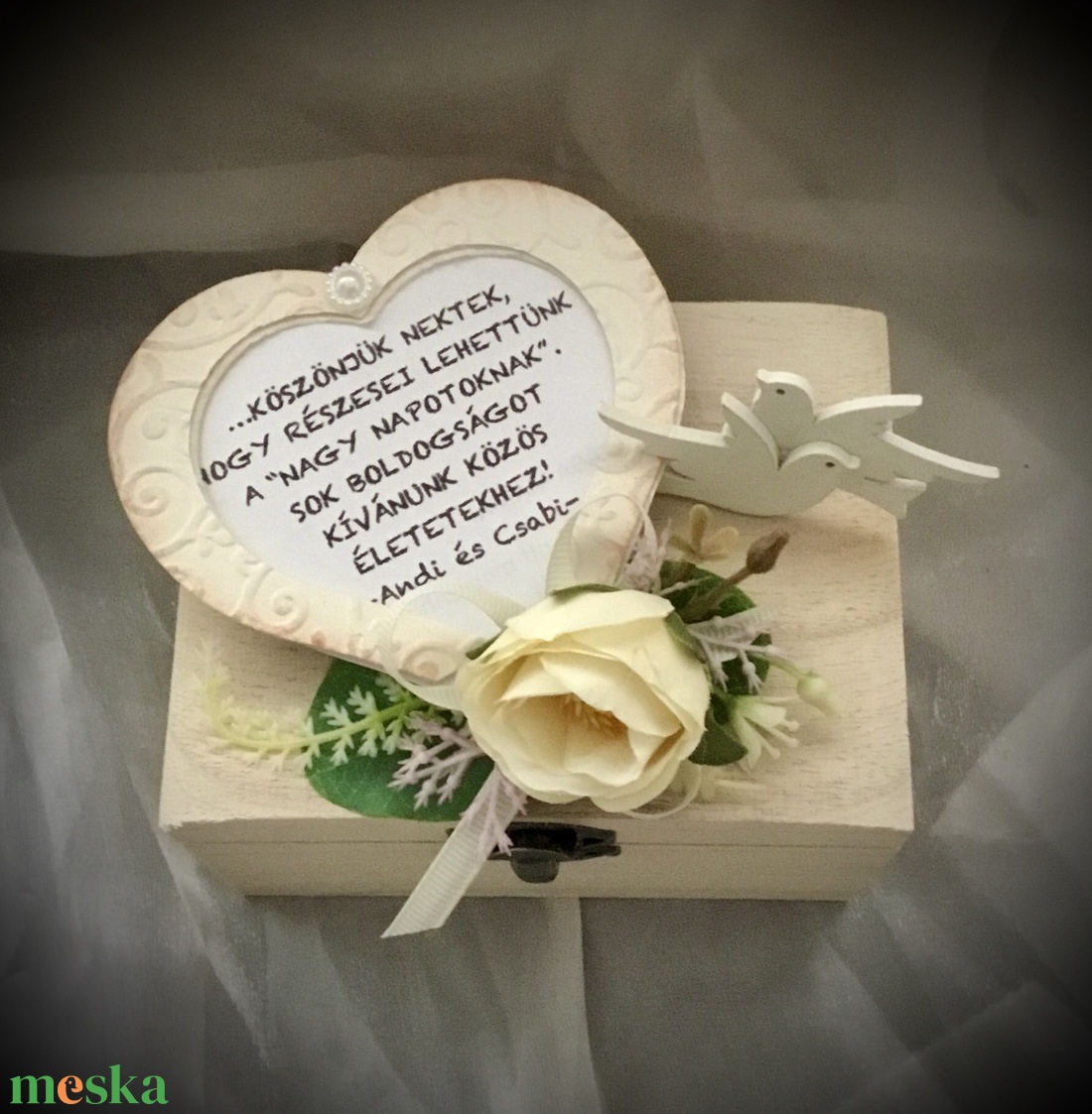 WEDDING BOX-Esküvői Pénzátadó Fadobozka-Nászajándék- - esküvő - emlék & ajándék - nászajándék - Meska.hu