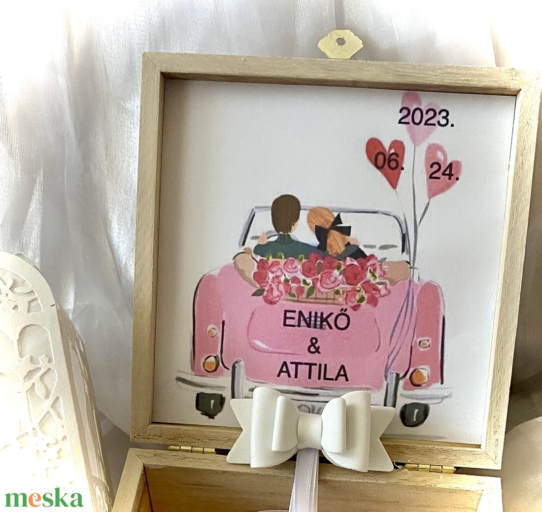 WEDDING BOX-Esküvői Pénzátadó  Fadobozka-Nászajándék- - esküvő - emlék & ajándék - nászajándék - pénzátadó doboz - Meska.hu