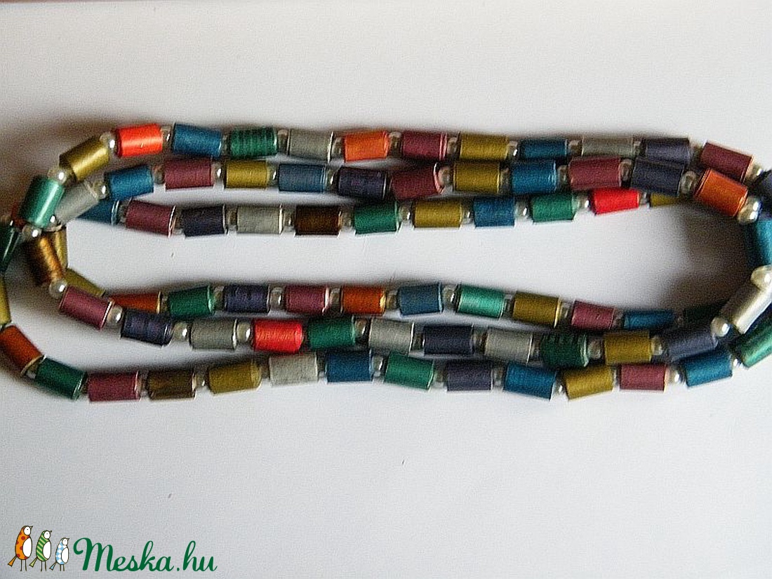 Színek játéka nyaklánc újrahasznosított papírból - ékszer - nyaklánc - hosszú nyaklánc - Meska.hu