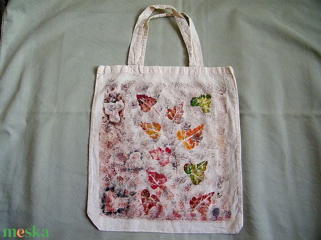 Lombhullás vászonszatyor - táska & tok - bevásárlás & shopper táska - shopper, textiltáska, szatyor - Meska.hu