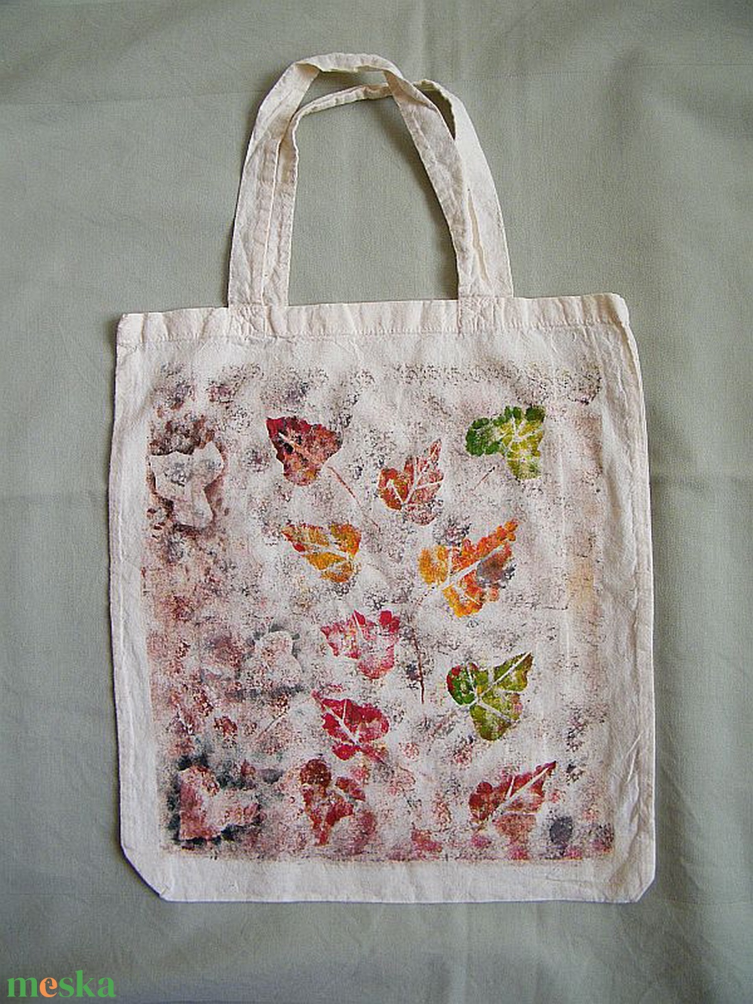 Lombhullás vászonszatyor - táska & tok - bevásárlás & shopper táska - shopper, textiltáska, szatyor - Meska.hu