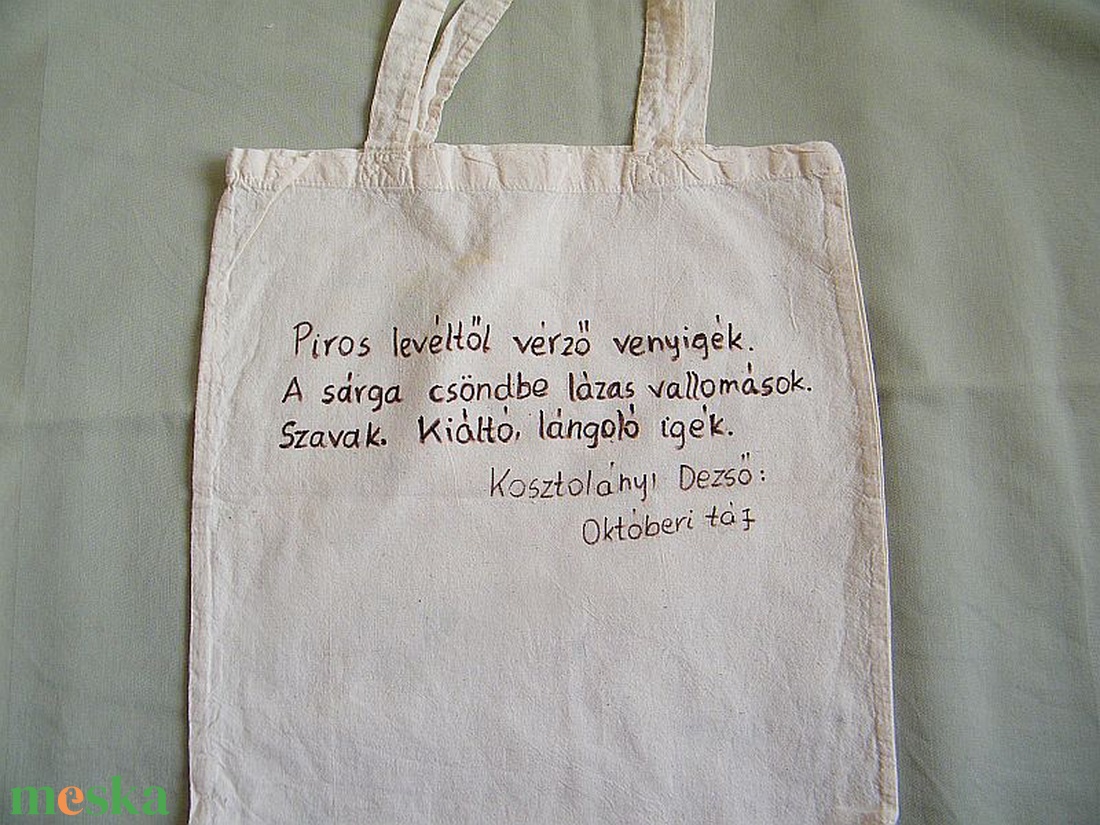 Lombhullás vászonszatyor - táska & tok - bevásárlás & shopper táska - shopper, textiltáska, szatyor - Meska.hu