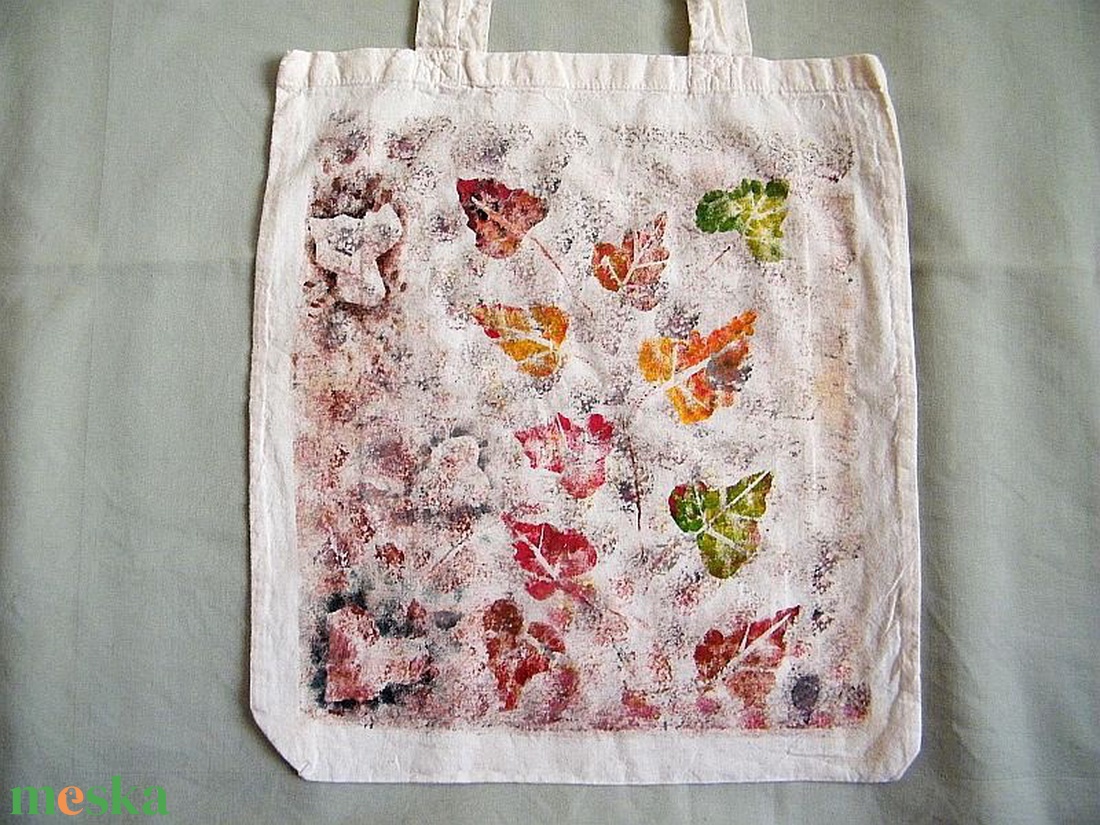 Lombhullás vászonszatyor - táska & tok - bevásárlás & shopper táska - shopper, textiltáska, szatyor - Meska.hu