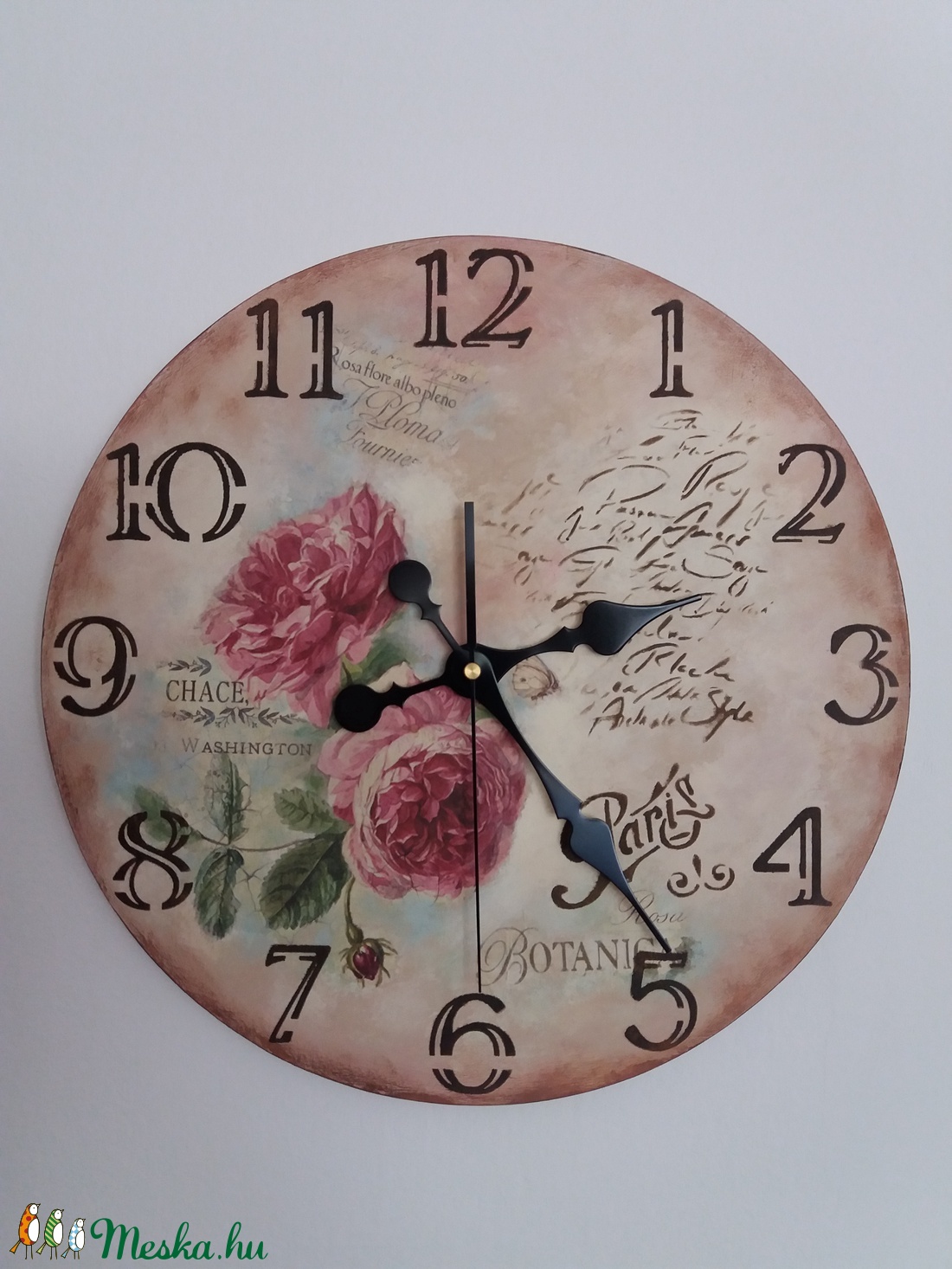 Falióra vintage stílusban kézzel festve - otthon & életmód - dekoráció - Meska.hu