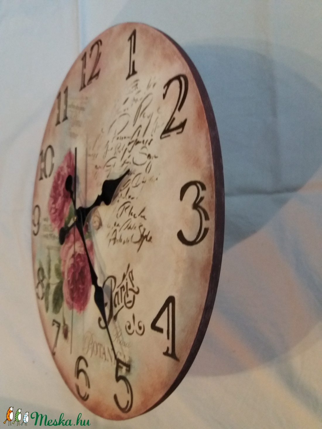 Falióra vintage stílusban kézzel festve - otthon & életmód - dekoráció - Meska.hu