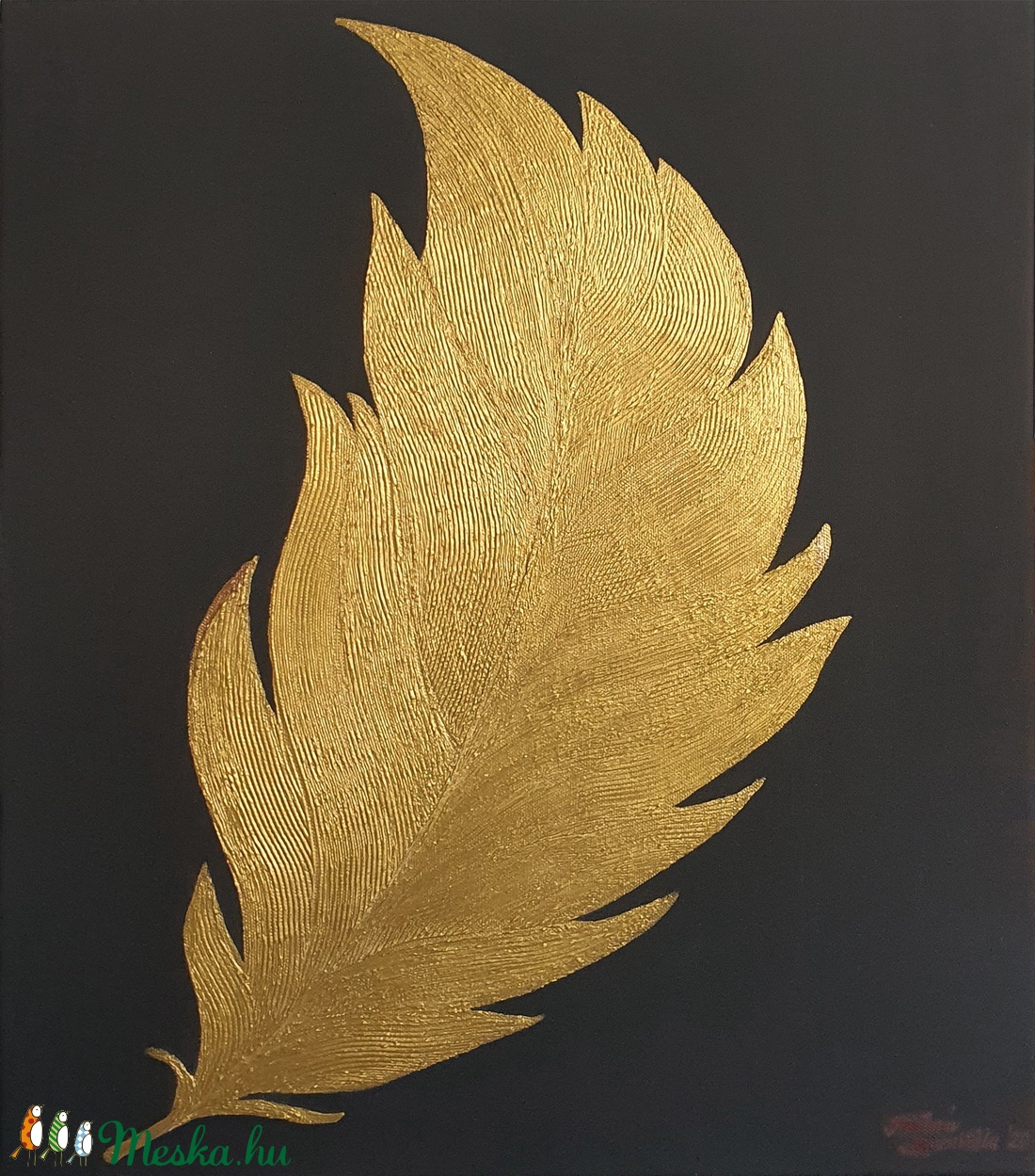 Absztrakt dekorációs akrilfestmény, 54 cm x 46 cm - otthon & életmód - Meska.hu