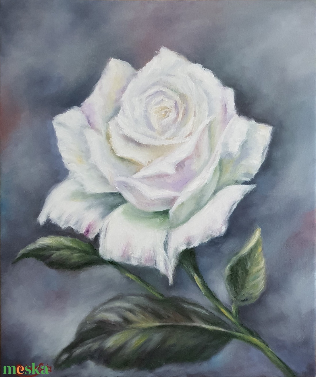 Egy szál rózsa, olajfestmény - művészet - festmény - olajfestmény - Meska.hu