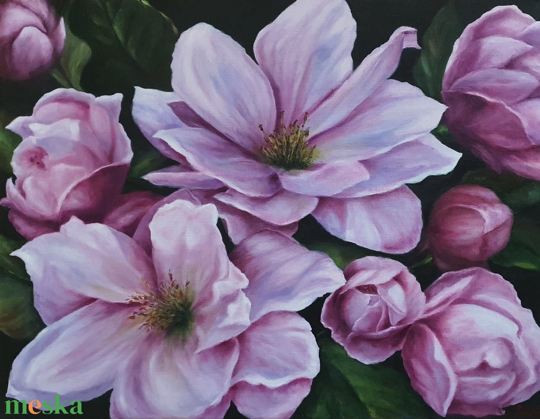 Virágzás, Molnár Gabriella olajfestménye,75x57 cm - művészet - festmény - olajfestmény - Meska.hu