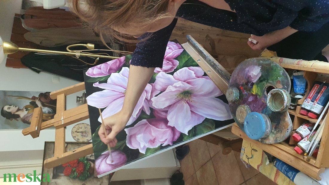 Virágzás, Molnár Gabriella olajfestménye,75x57 cm - művészet - festmény - olajfestmény - Meska.hu