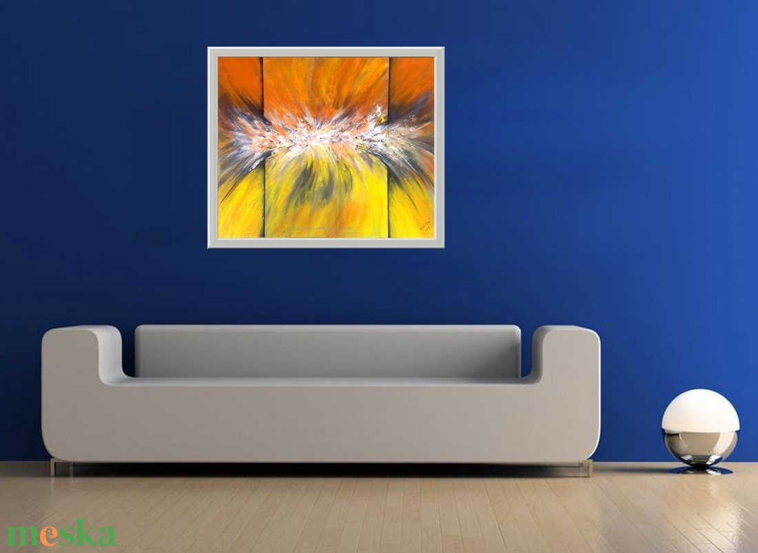 Sárga absztrakt  - művészet - festmény - akril - Meska.hu