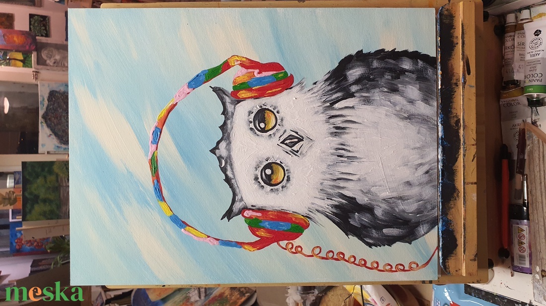 Bagly, a  színes :)  - művészet - festmény - akril - Meska.hu