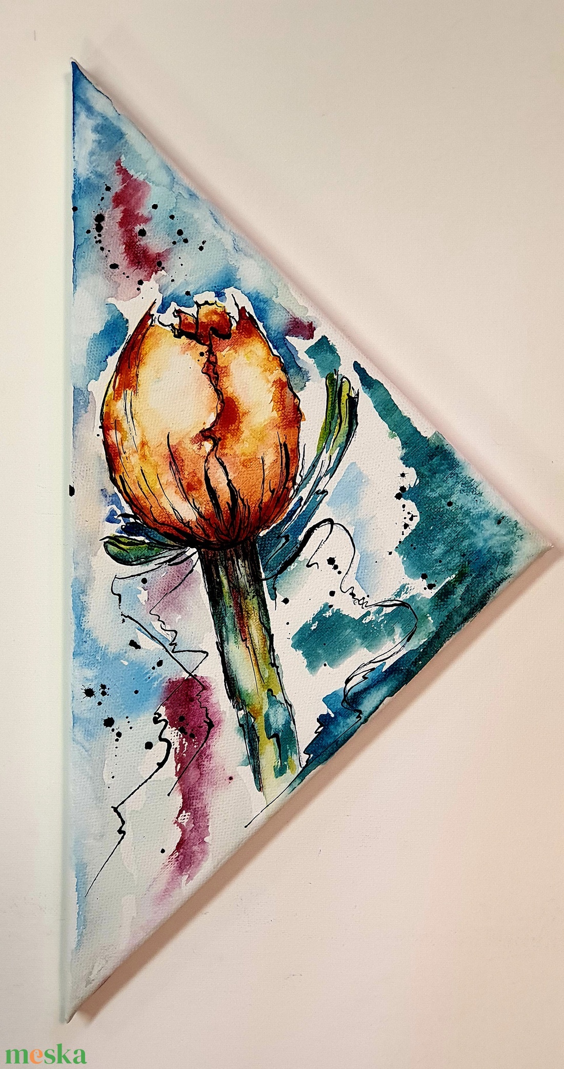 Szál- tulipán - művészet - festmény - akril - Meska.hu