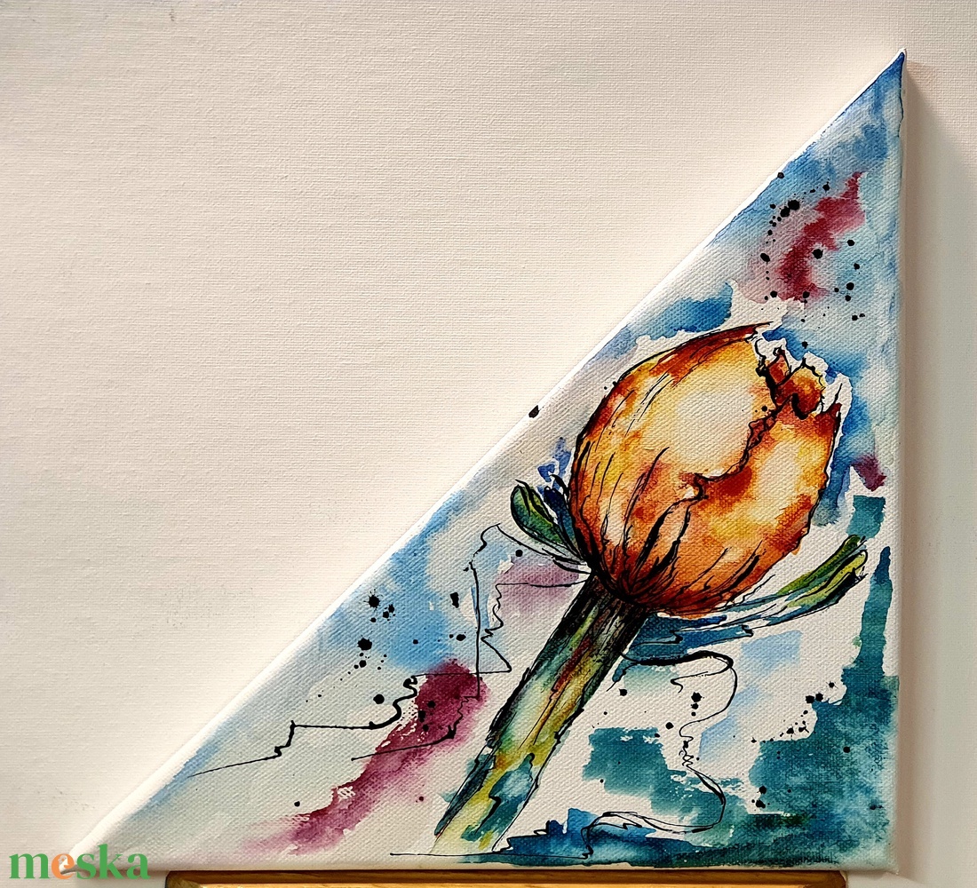 Szál- tulipán - művészet - festmény - akril - Meska.hu