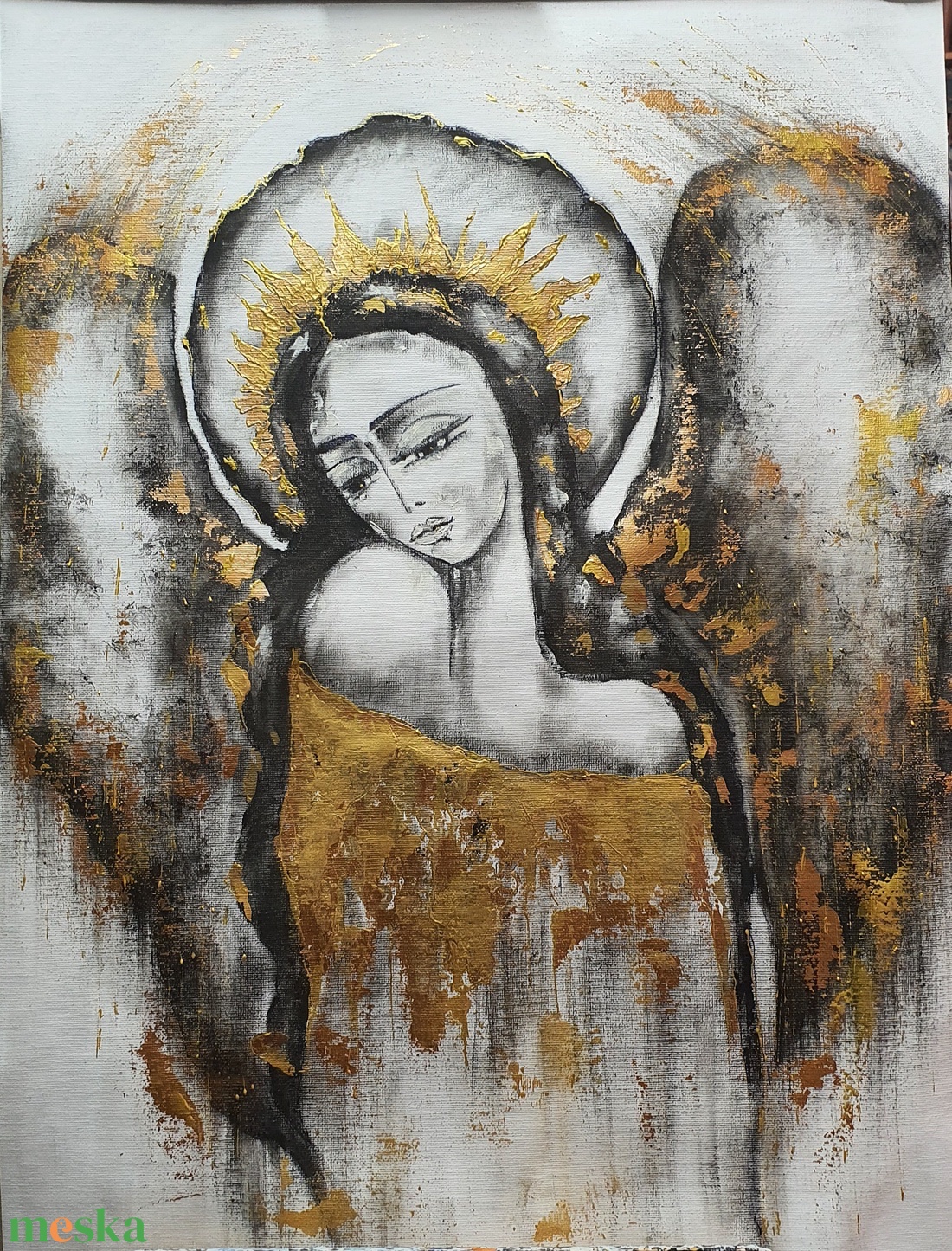 Arany angyal - 9 - művészet - festmény - olajfestmény - Meska.hu