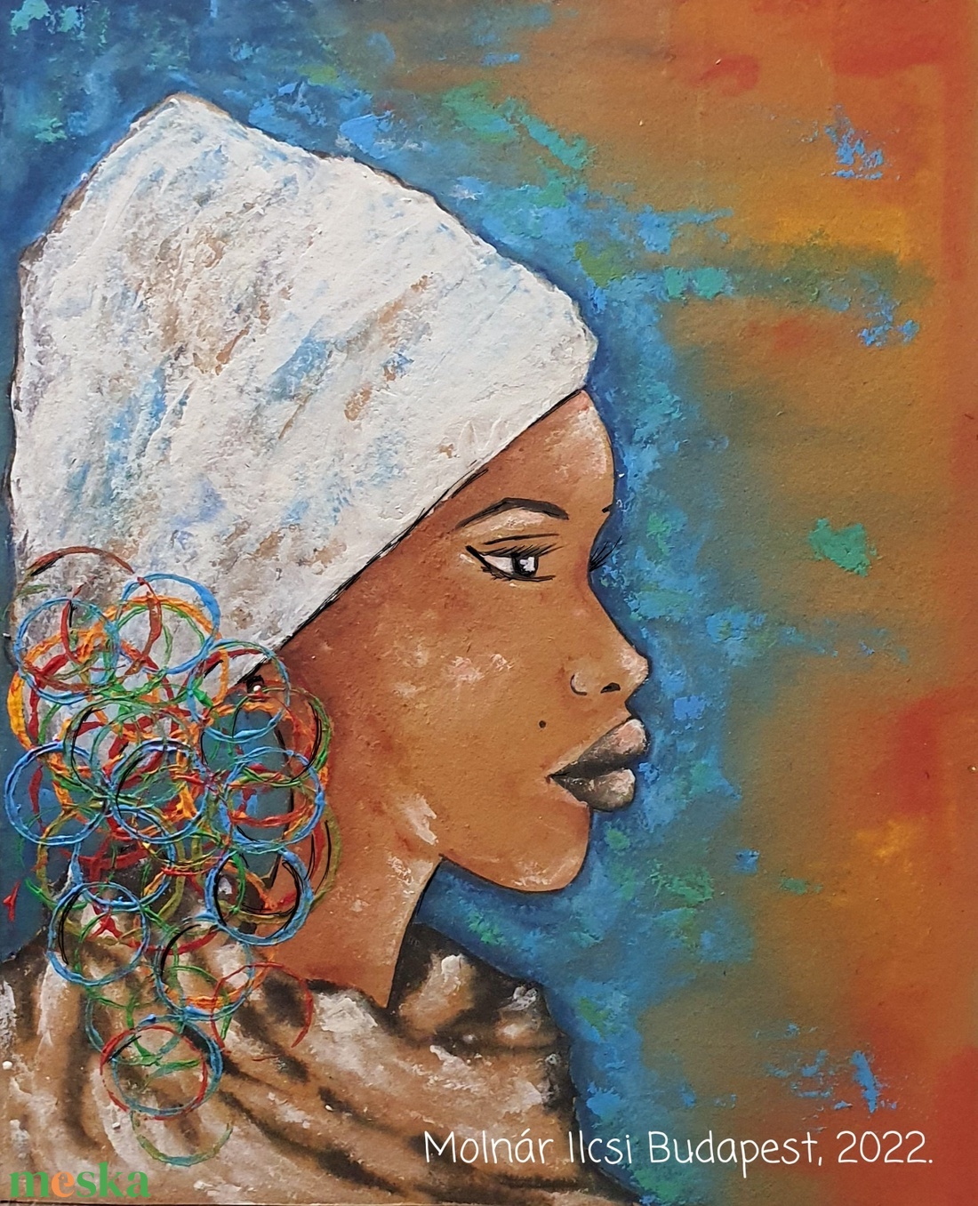Színes Afrikai lány - művészet - festmény - akril - Meska.hu Színes Afrikai lány - művészet - festmény - akril - Meska.hu