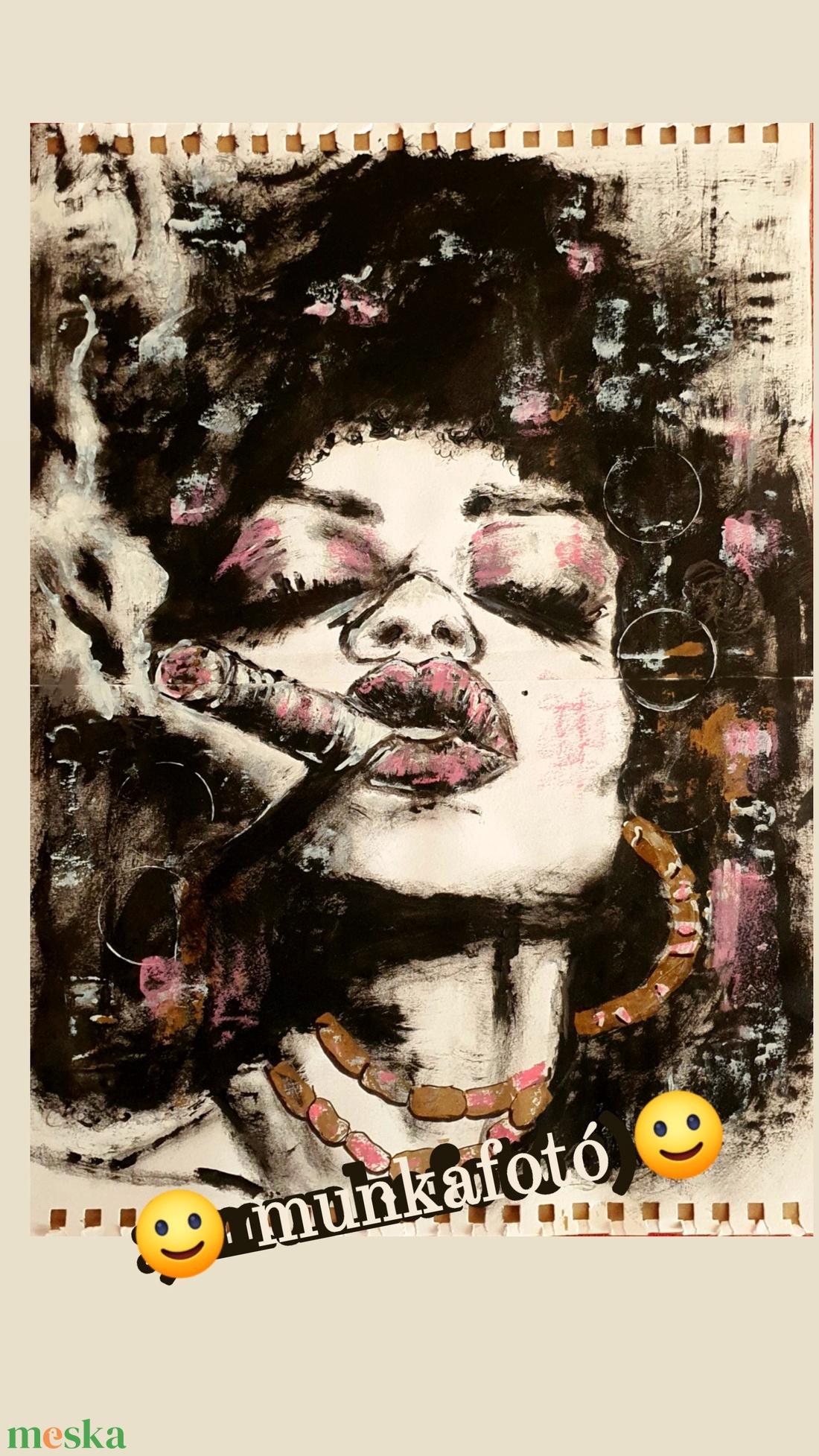 Színes Afrika sorozat - Aranyfüst - művészet - festmény - akril - Meska.hu