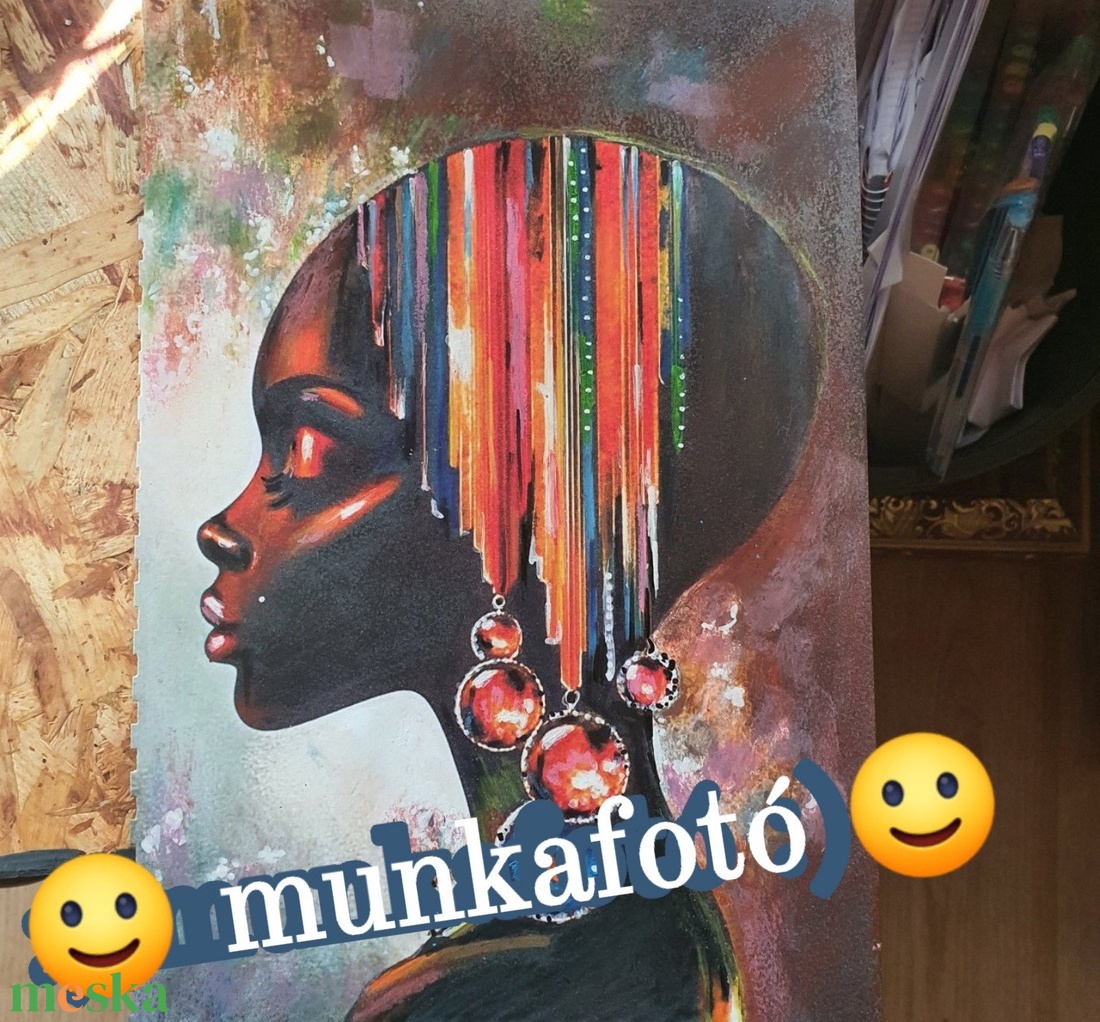 Színes Afrika sorozat - Sarjad  - művészet - festmény - akvarell - Meska.hu