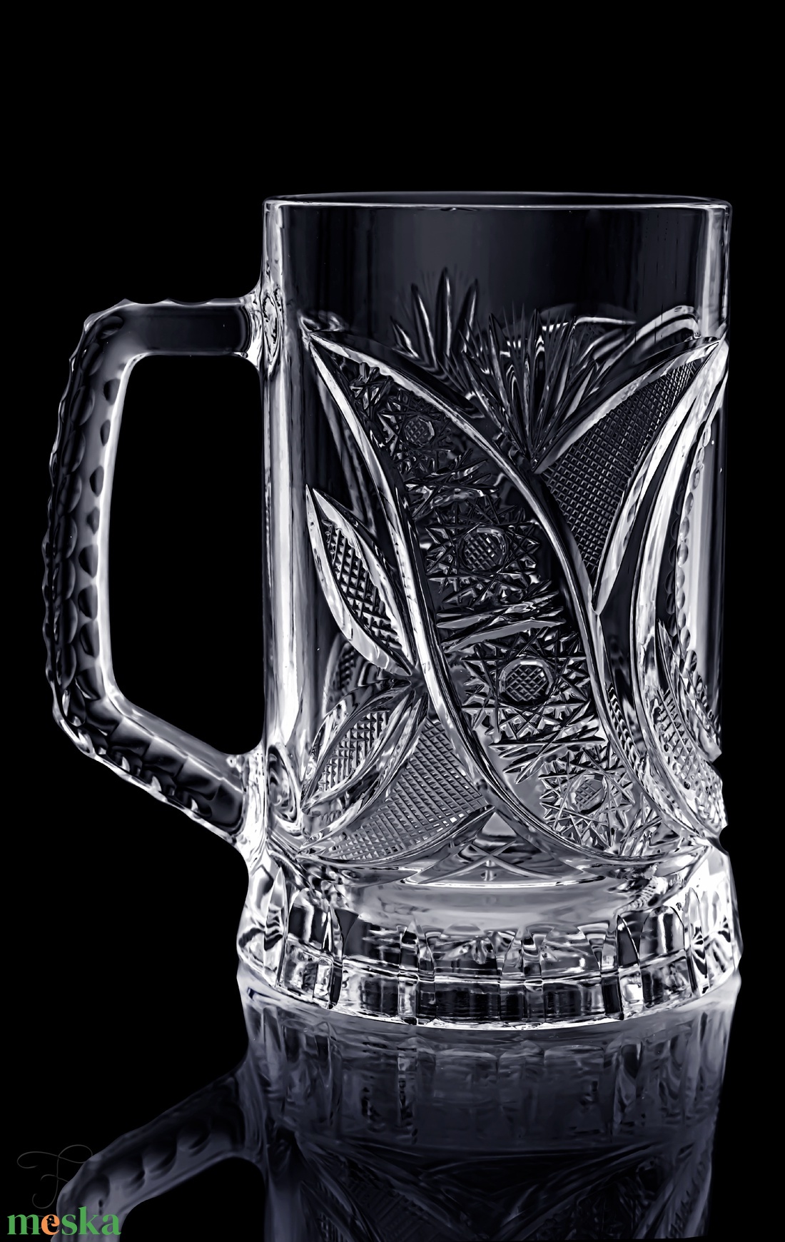 Kristály üveg söröskorsó - otthon & életmód - konyhafelszerelés, tálalás - tálalás - sörös pohár és korsó - Meska.hu