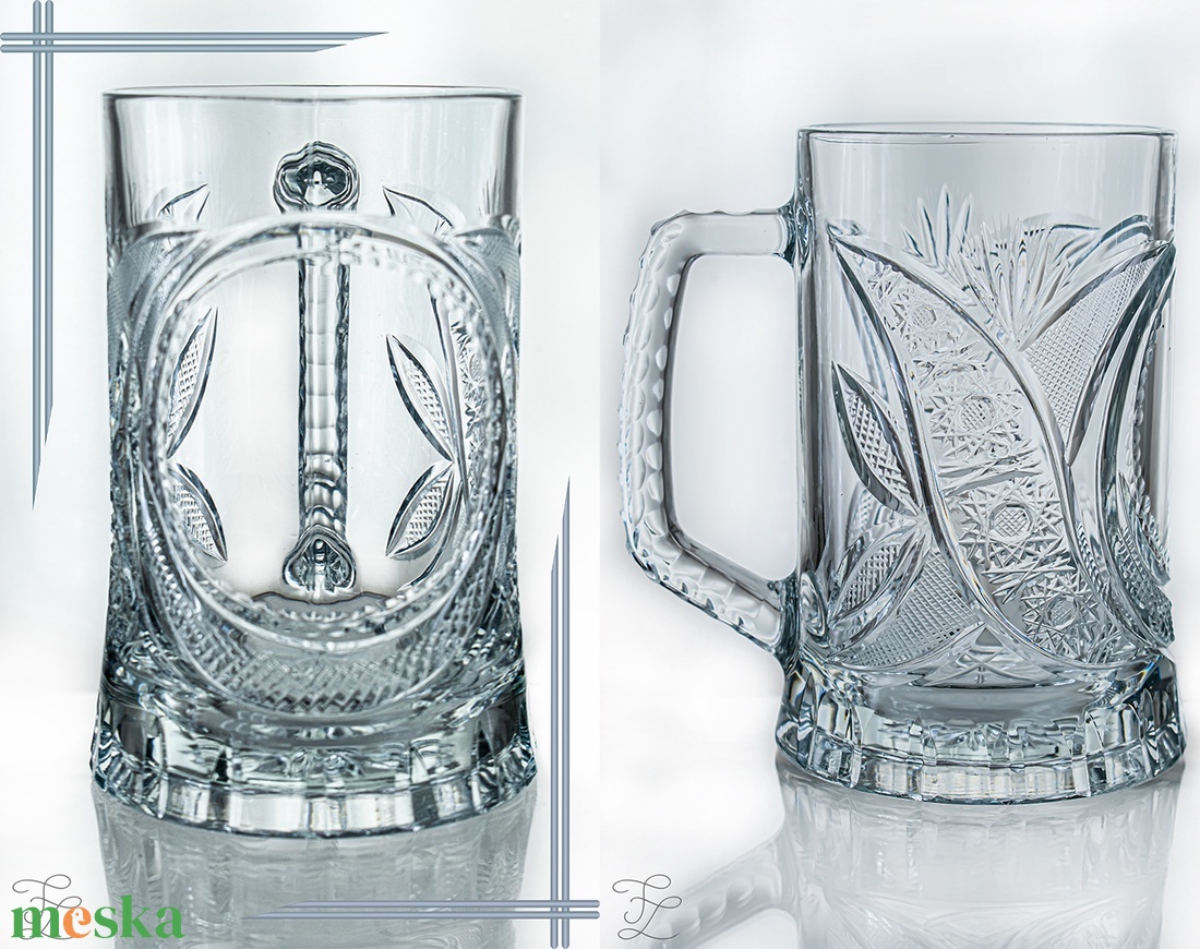 Kristályüveg söröskorsó - otthon & életmód - konyhafelszerelés, tálalás - tálalás - sörös pohár és korsó - Meska.hu