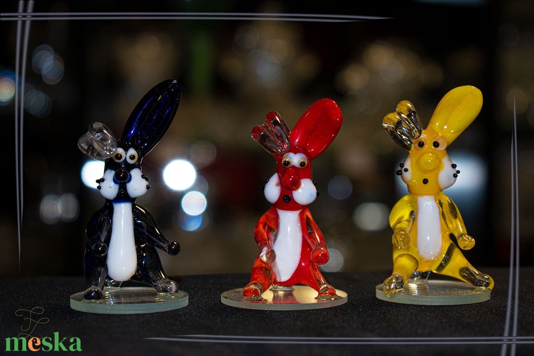 Üveg nyuszi - otthon & életmód - dekoráció - asztal és polc dekoráció - díszüveg - Meska.hu