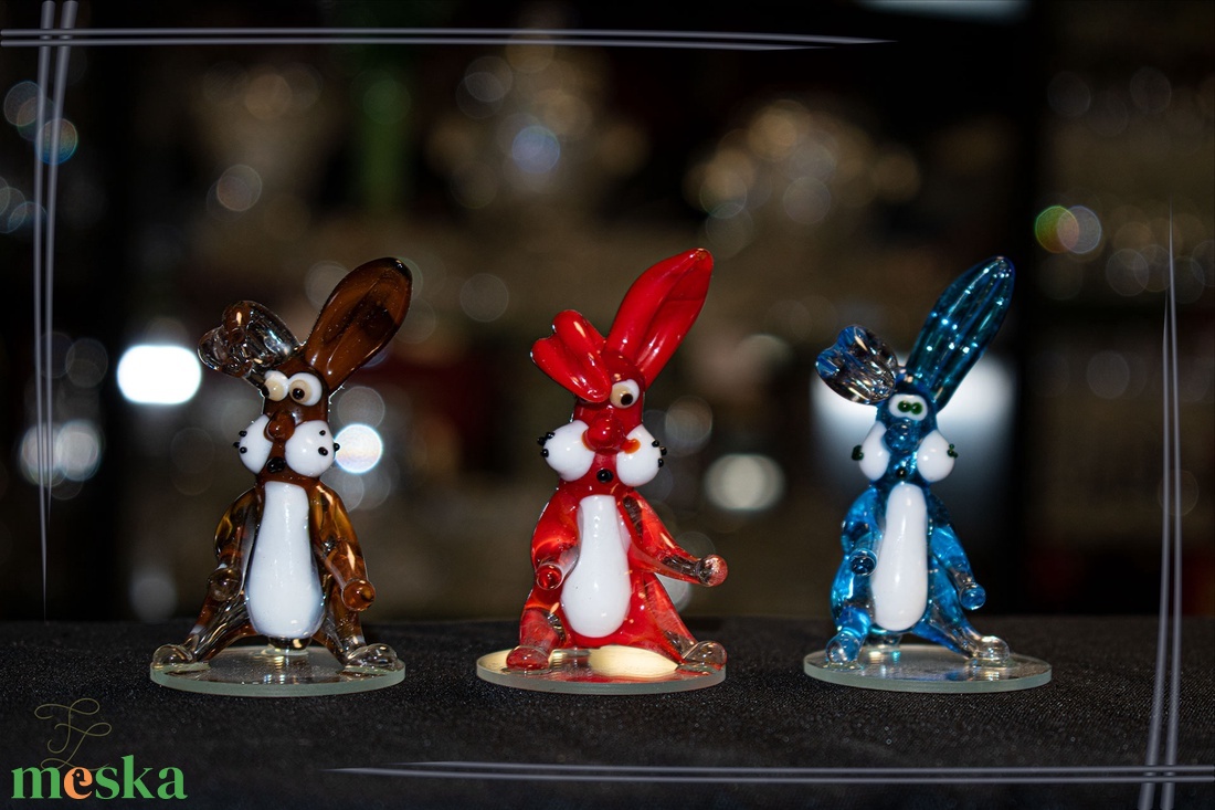 Üveg nyuszi - otthon & életmód - dekoráció - asztal és polc dekoráció - díszüveg - Meska.hu